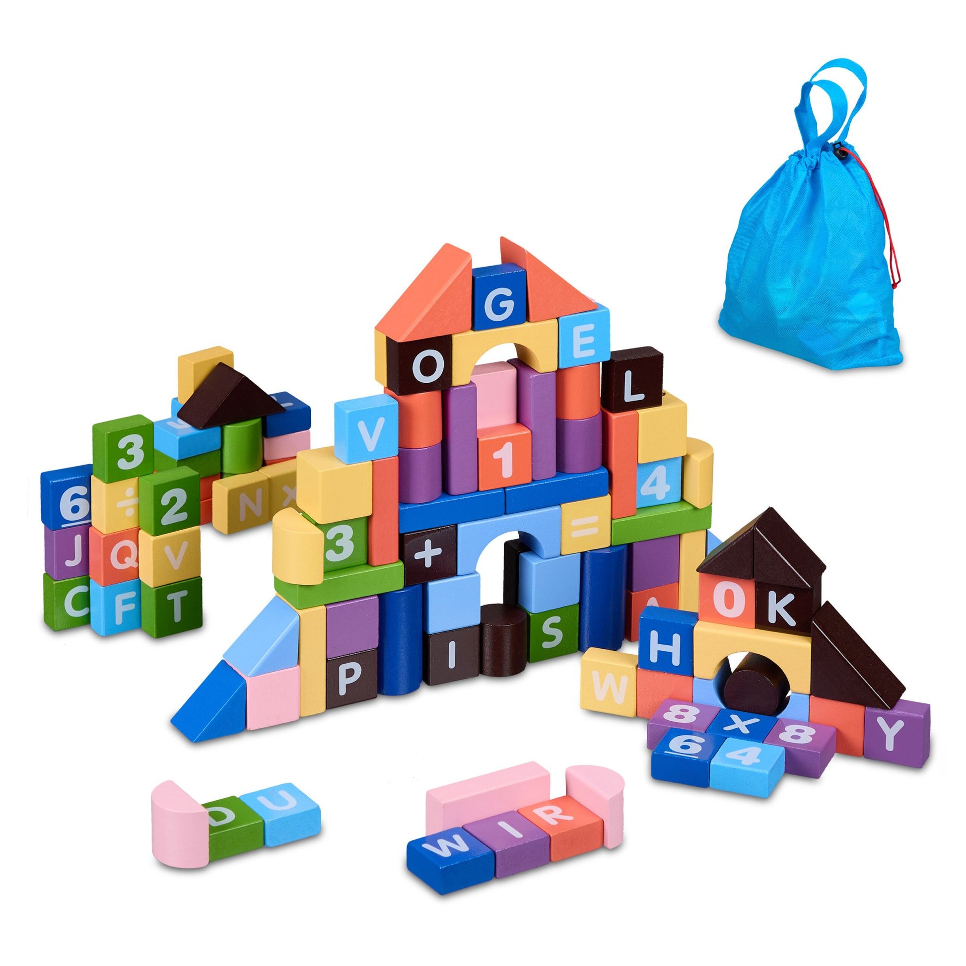 Bausteine Set Blau-Gelb-Lila von Relaxdays