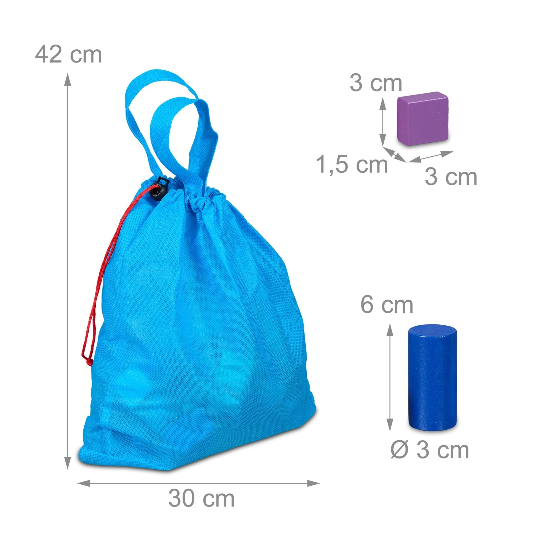 Bausteine Set Blau-Gelb-Lila von Relaxdays