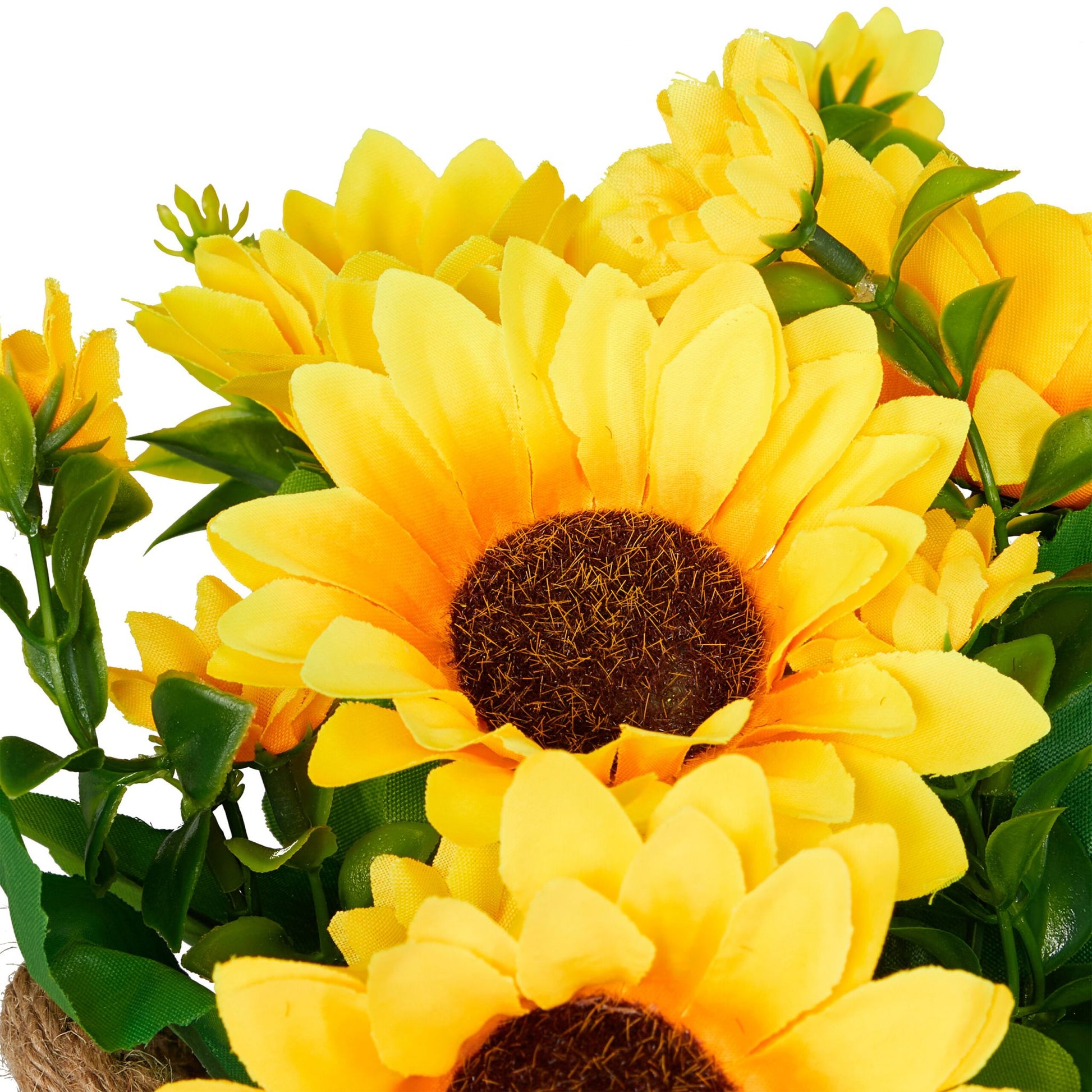 Künstliche Sonnenblumen 3er-Set Weiss-Gelb-Grün von Relaxdays