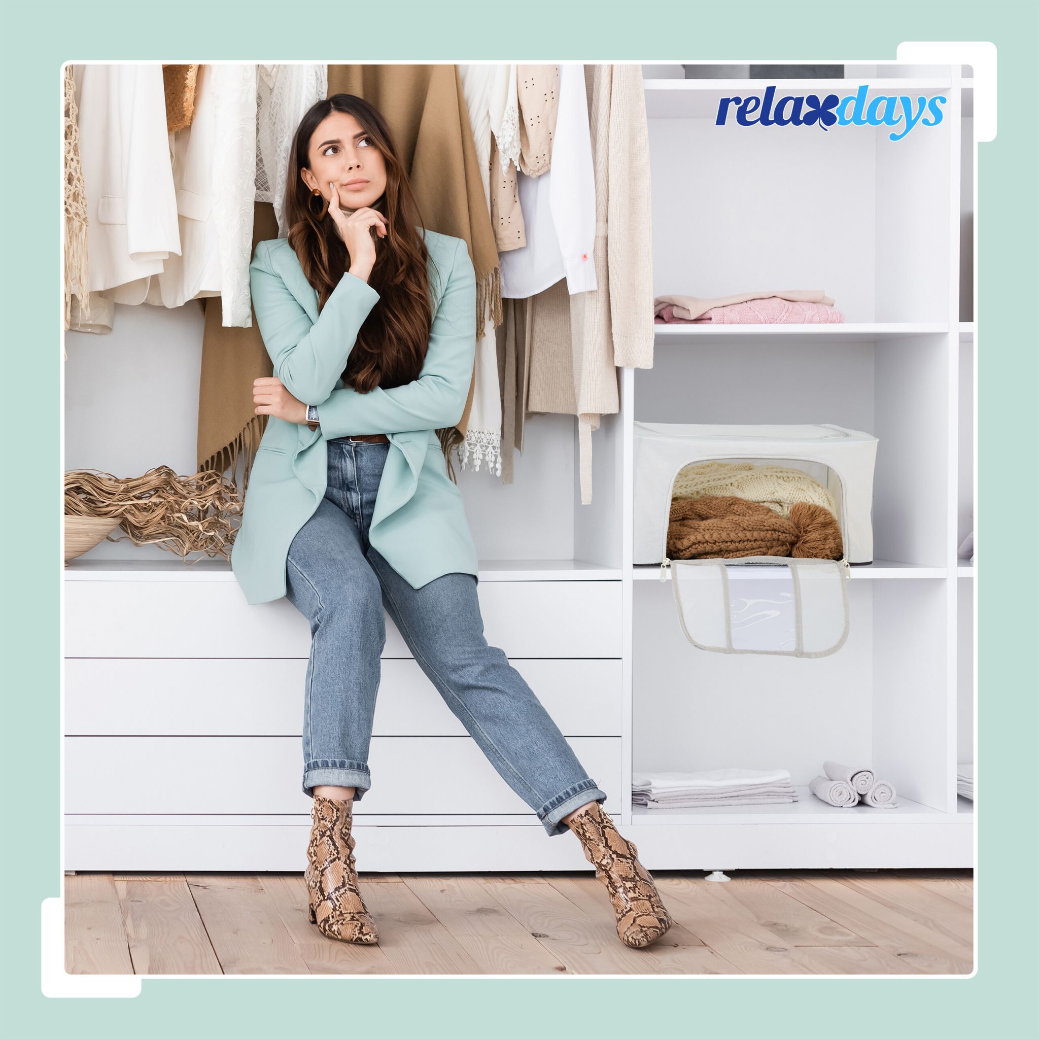 Aufbewahrungstasche 2er-Set Transparent-Grau von Relaxdays