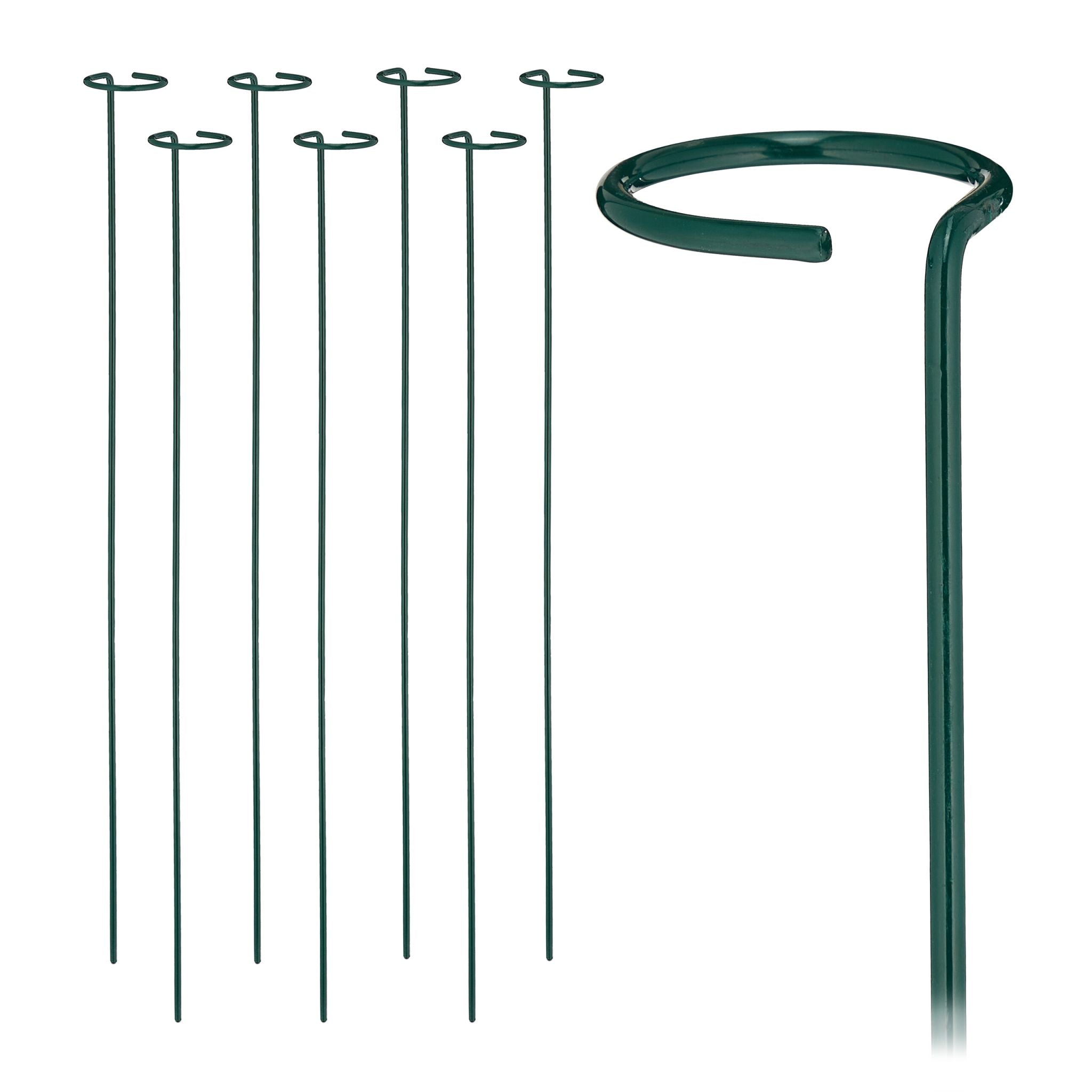 Pflanzstäbe Metall 8er-Set Dunkelgrün von Relaxdays
