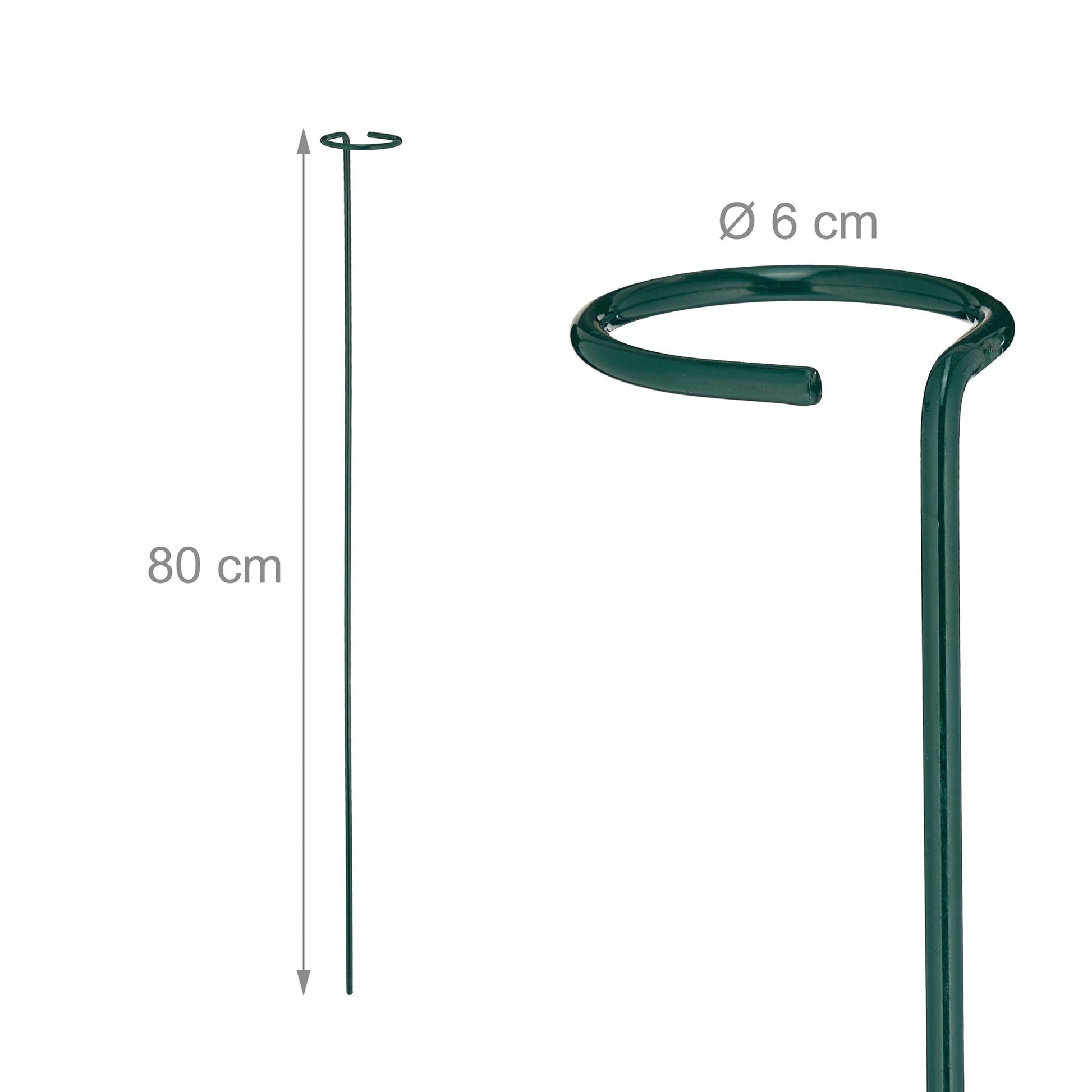 Pflanzstäbe Metall 8er-Set Dunkelgrün von Relaxdays