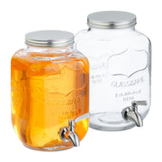 Getränkespender 4L 2er-Set Silber-Transparent von Relaxdays