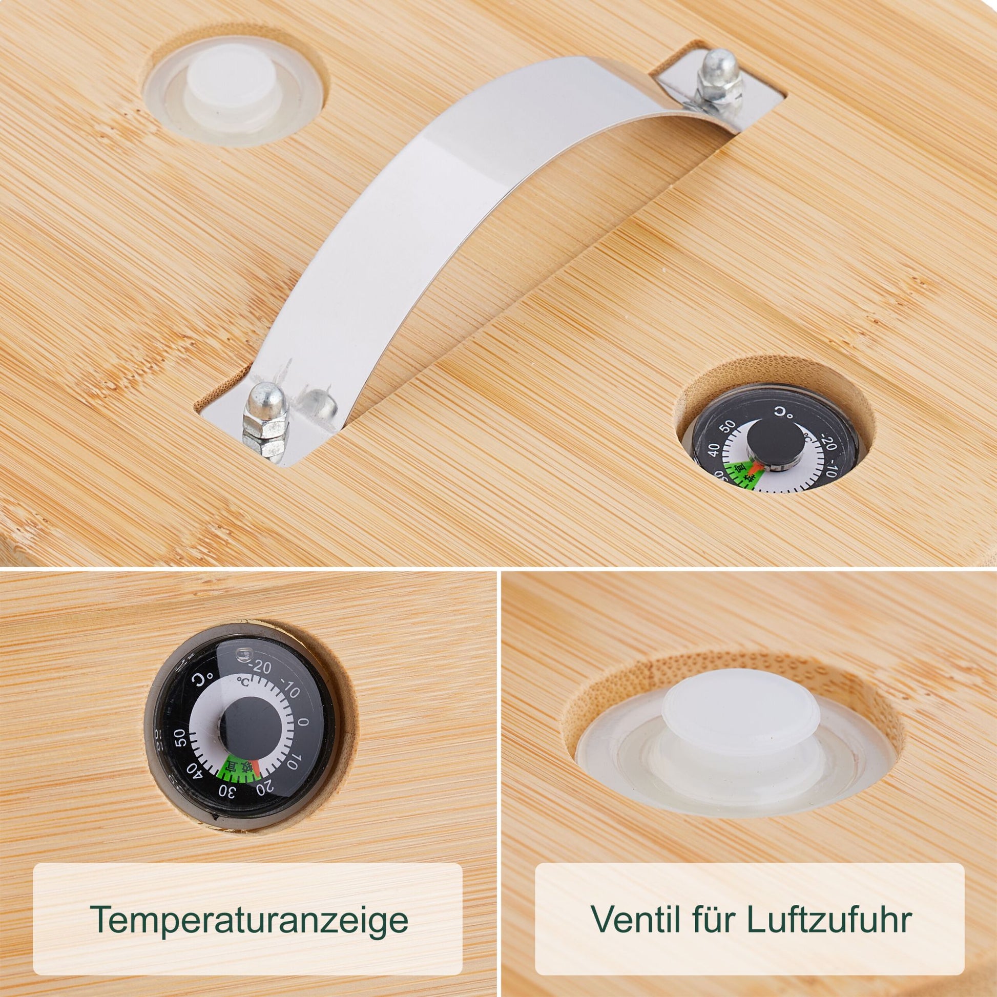 Getränkespender für Kalt- & Heissgetränke Hellbraun-Silber-Transparent von Relaxdays