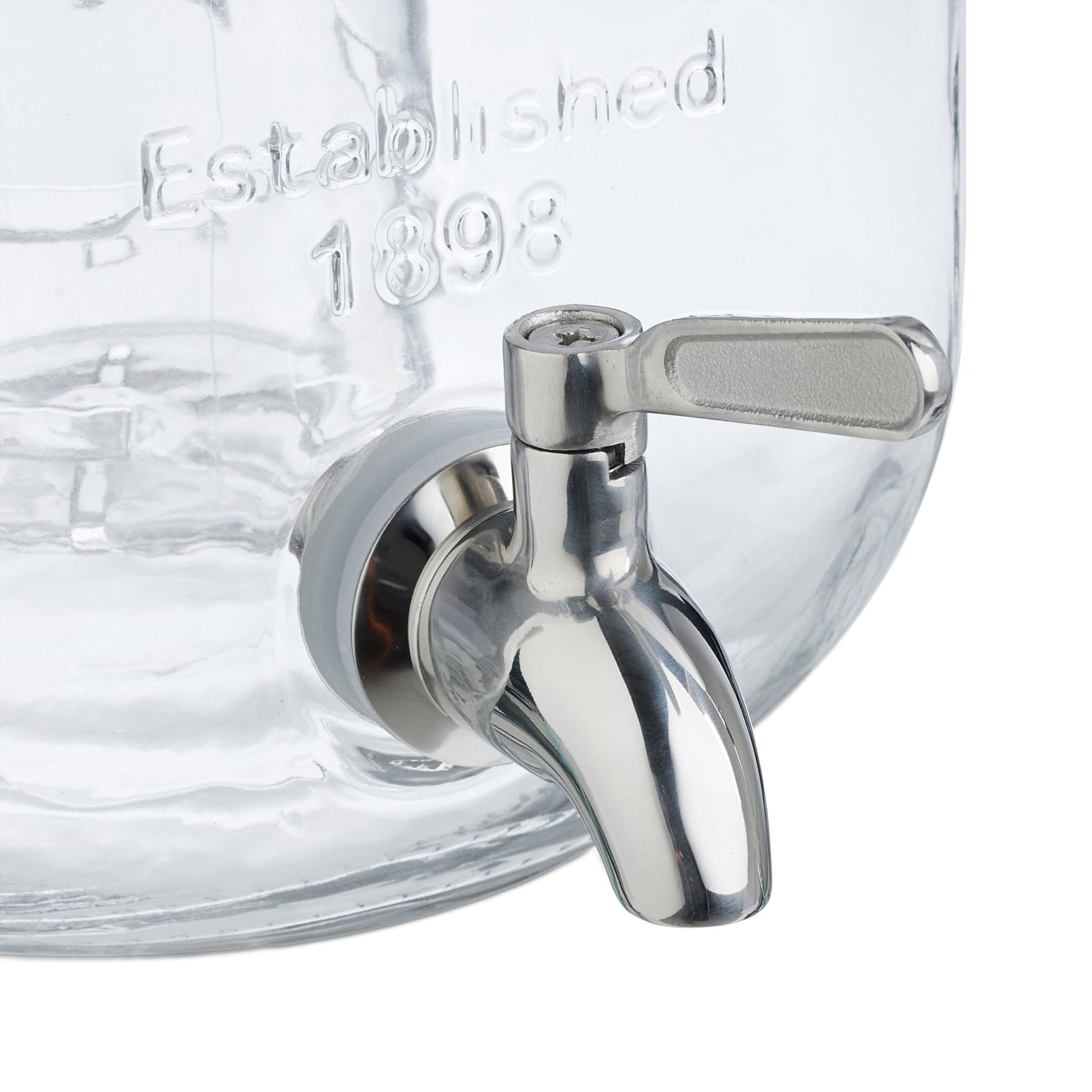 Getränkespender mit Fruchteinsatz 4L Schwarz-Silber-Transparent von Relaxdays