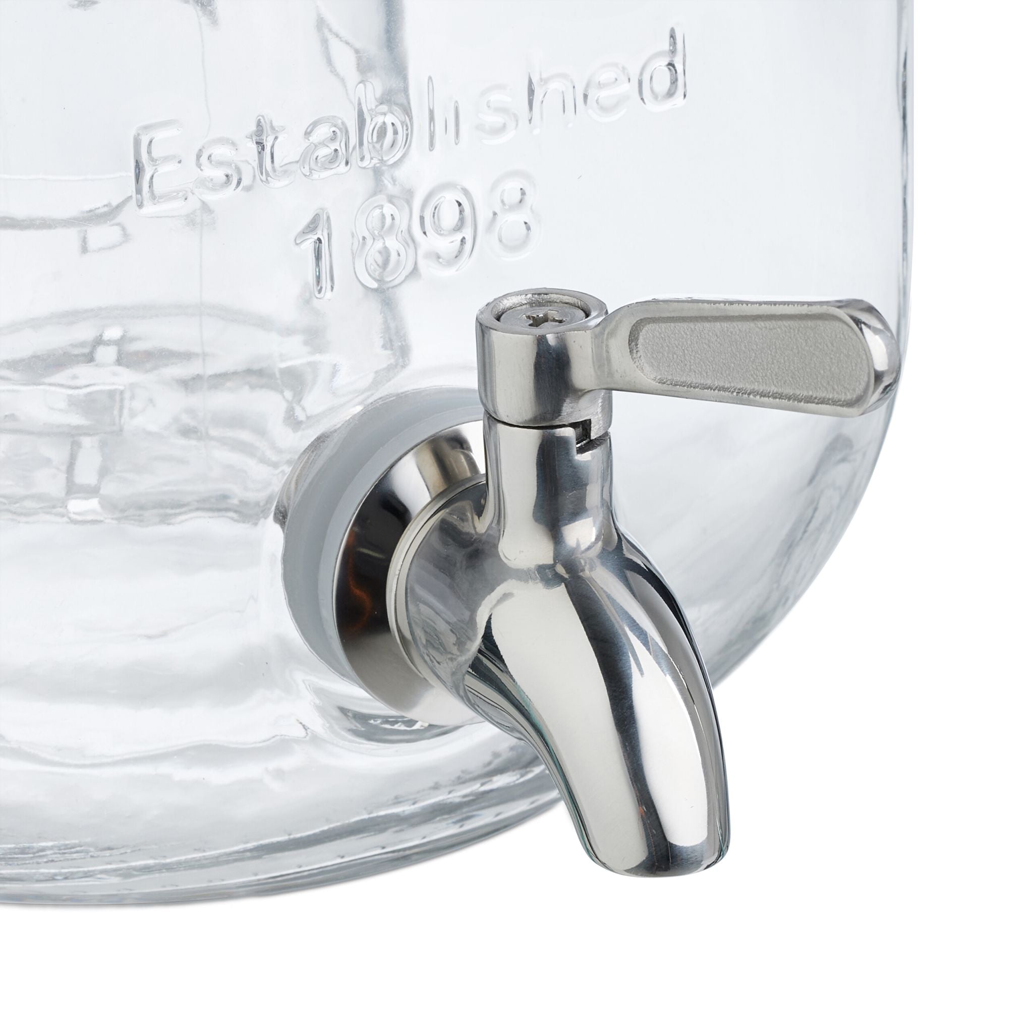 Getränkespender mit Fruchteinsatz 4L Schwarz-Silber-Transparent von Relaxdays