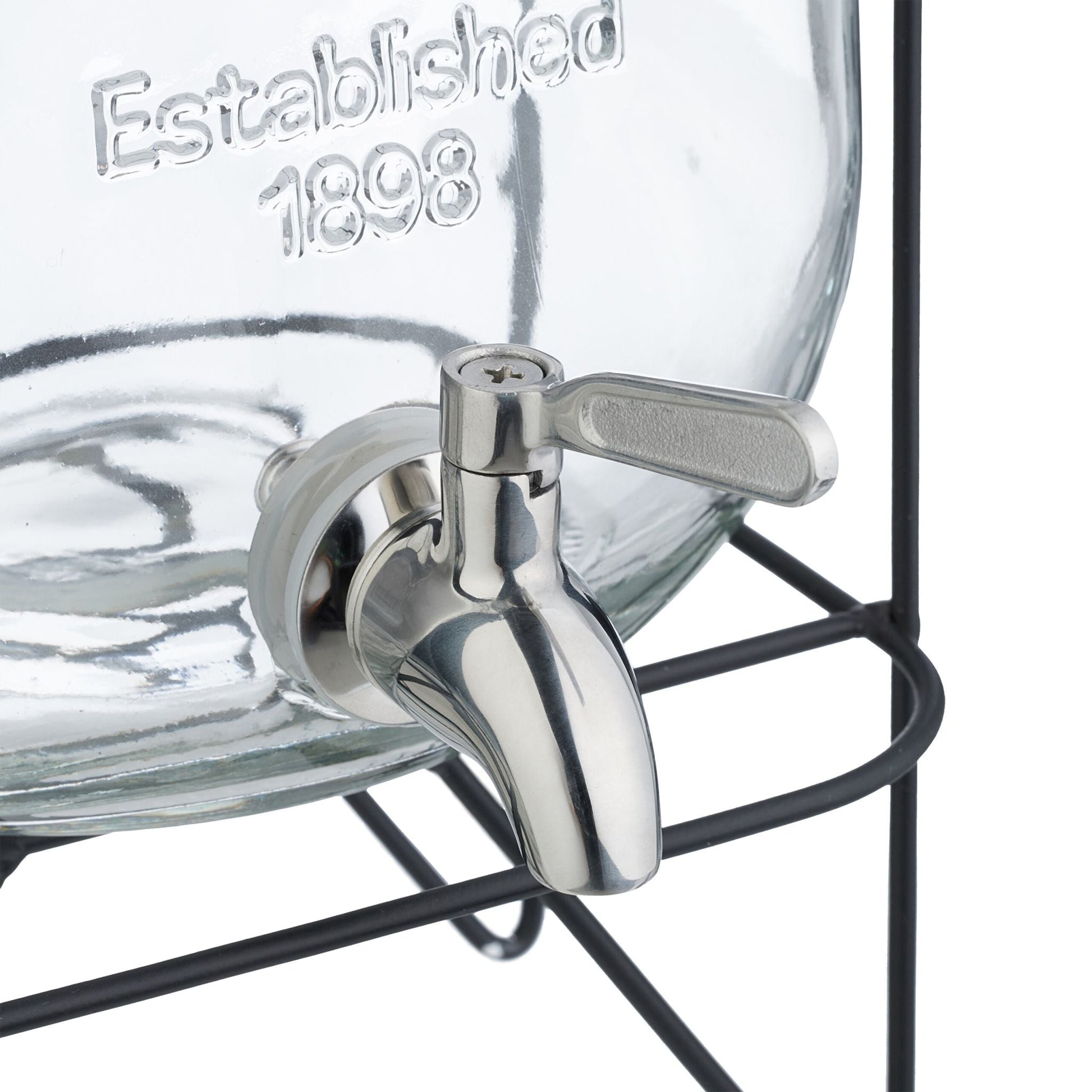 Getränkespender mit Ständer 5L Schwarz-Silber-Transparent von Relaxdays