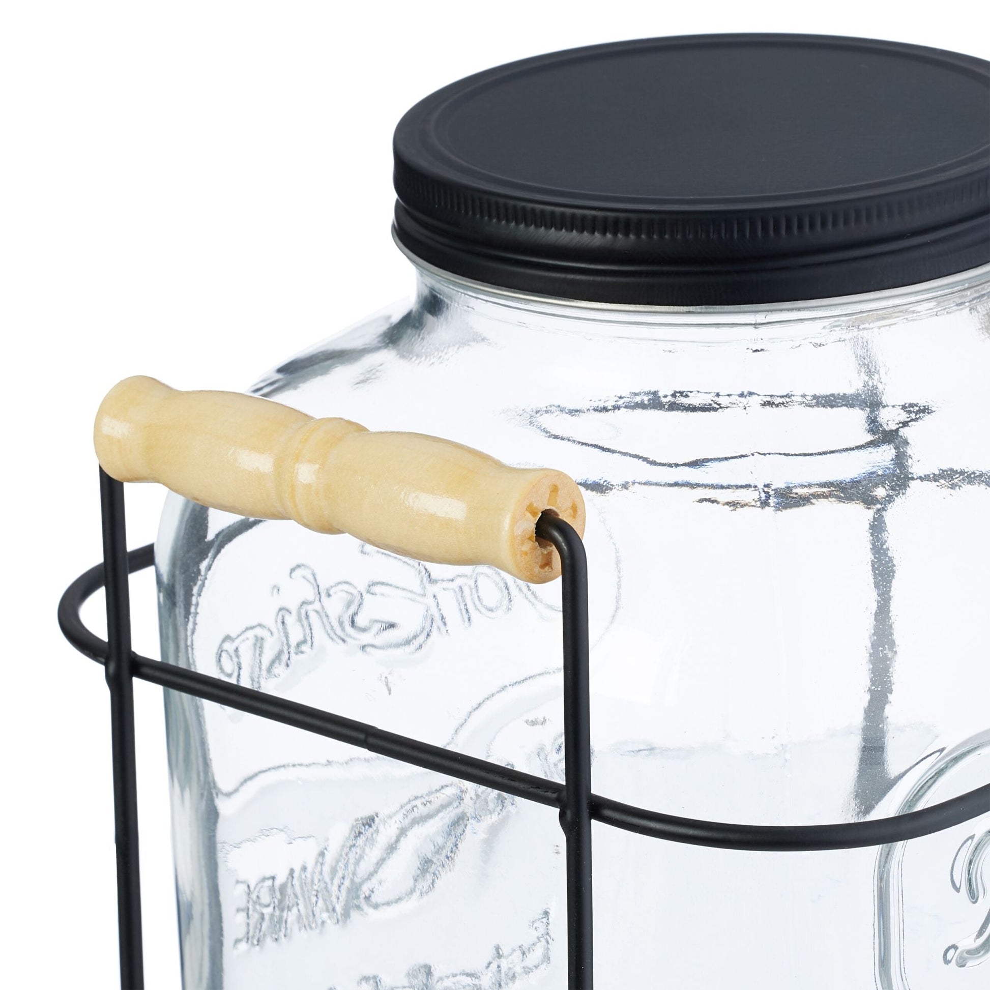 Getränkespender mit Ständer 5L Schwarz-Silber-Transparent von Relaxdays