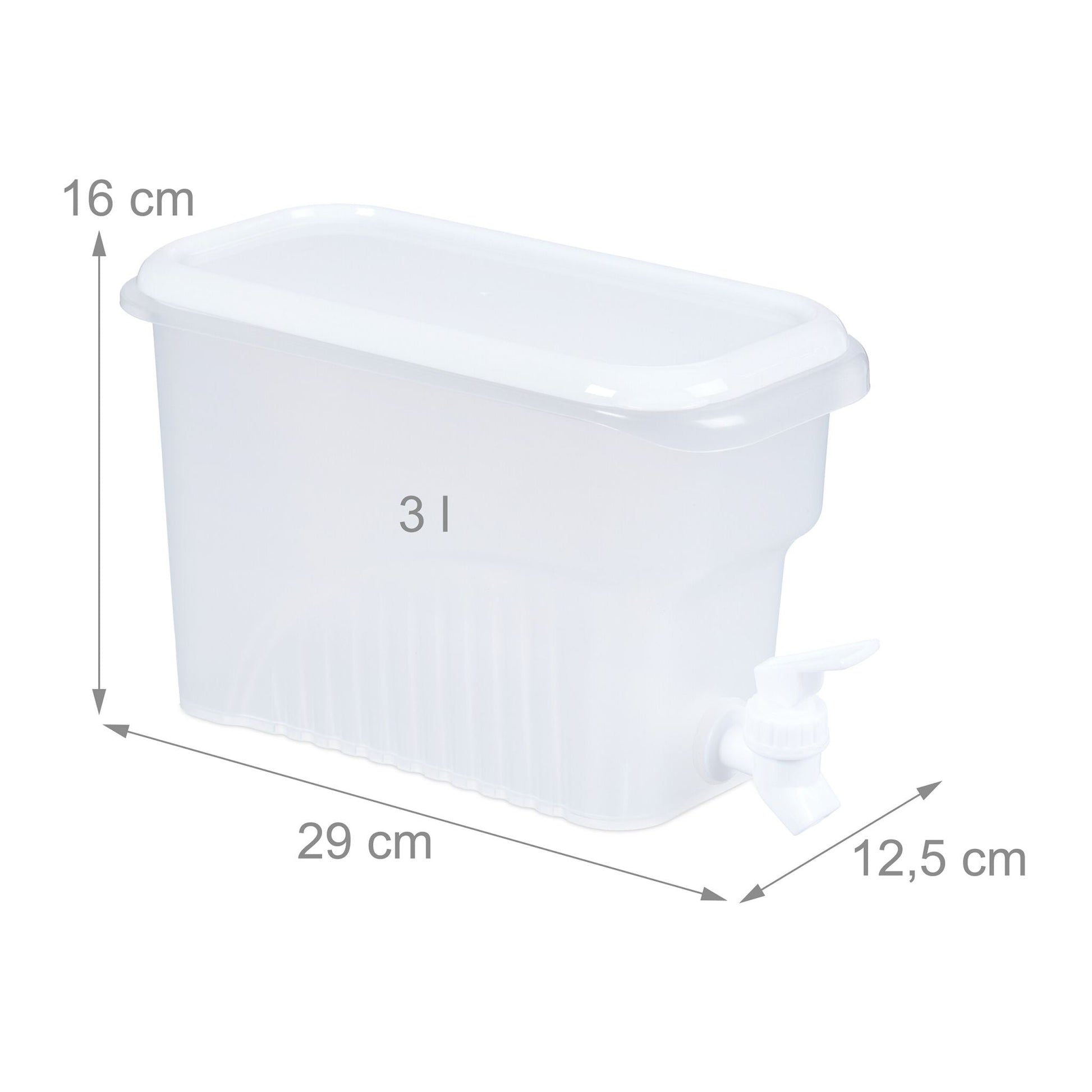 Getränkespender Kühlschrank 3L 2er-Set Weiss-Transparent von Relaxdays