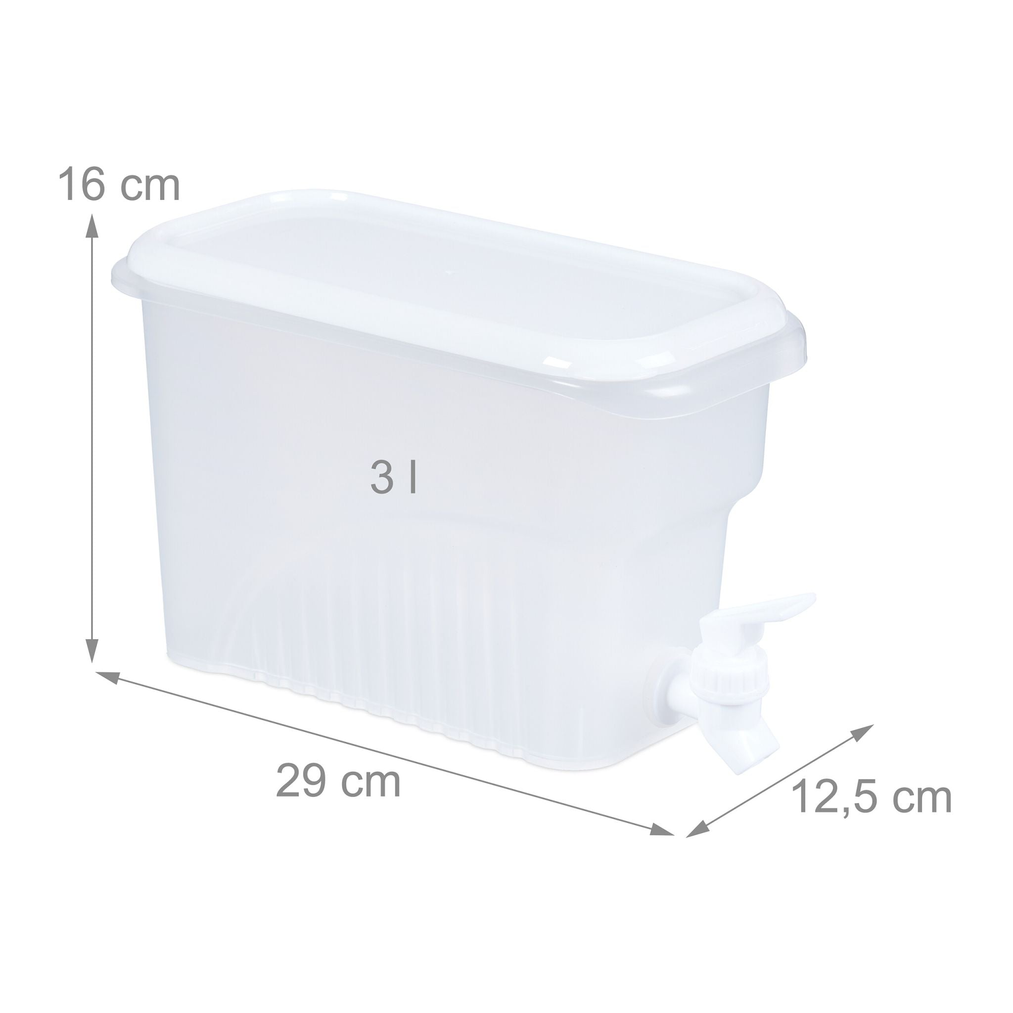 Getränkespender Kühlschrank 3L 2er-Set Weiss-Transparent von Relaxdays