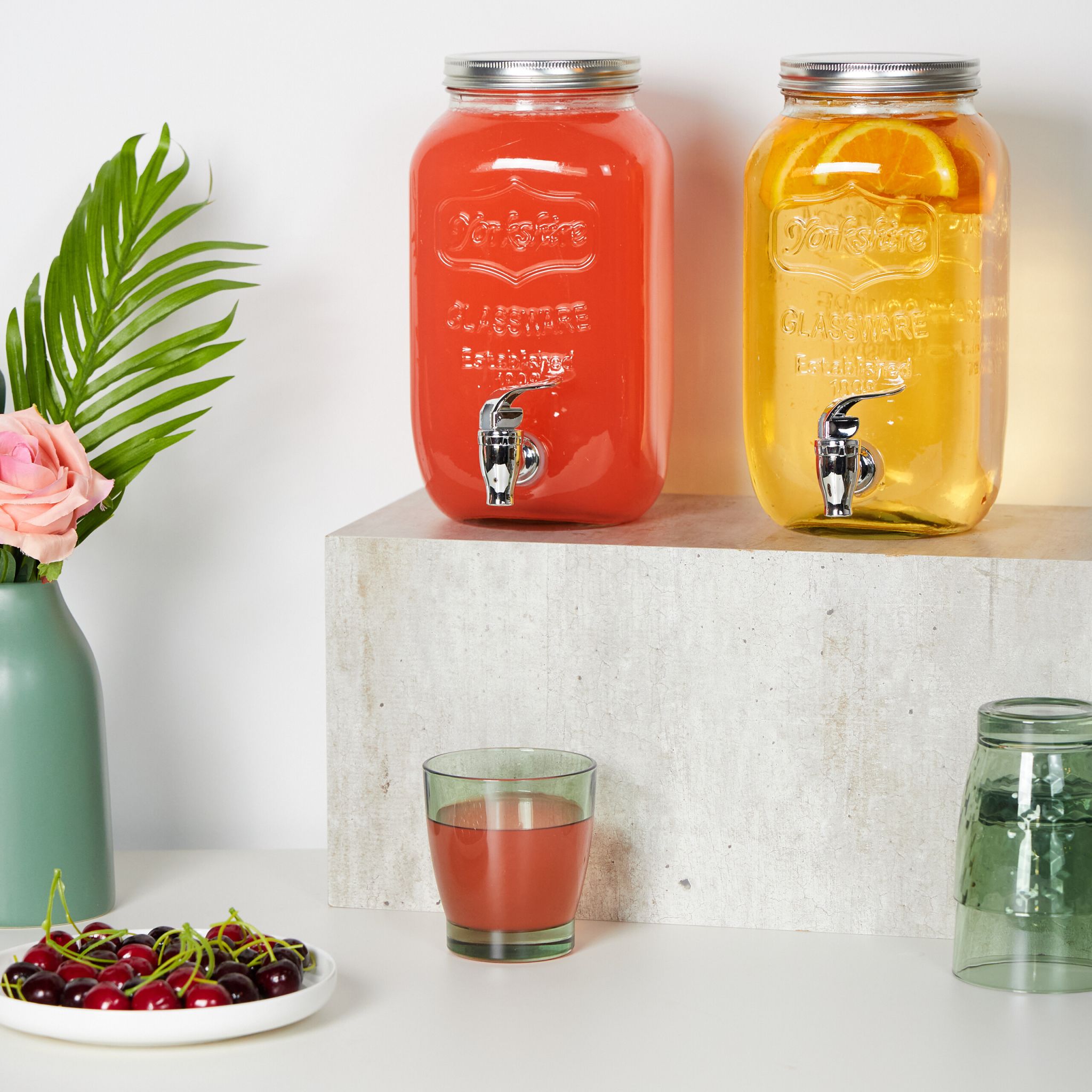 Getränkespender 3,5L 2er-Set Silber-Transparent von Relaxdays