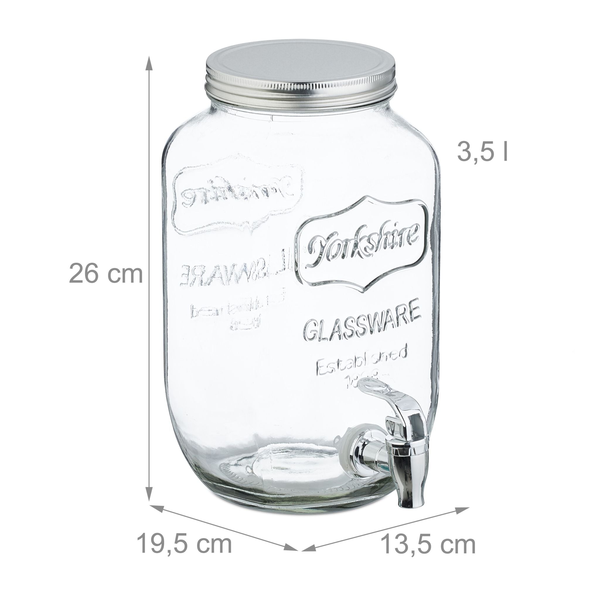 Getränkespender 3,5L 2er-Set Silber-Transparent von Relaxdays