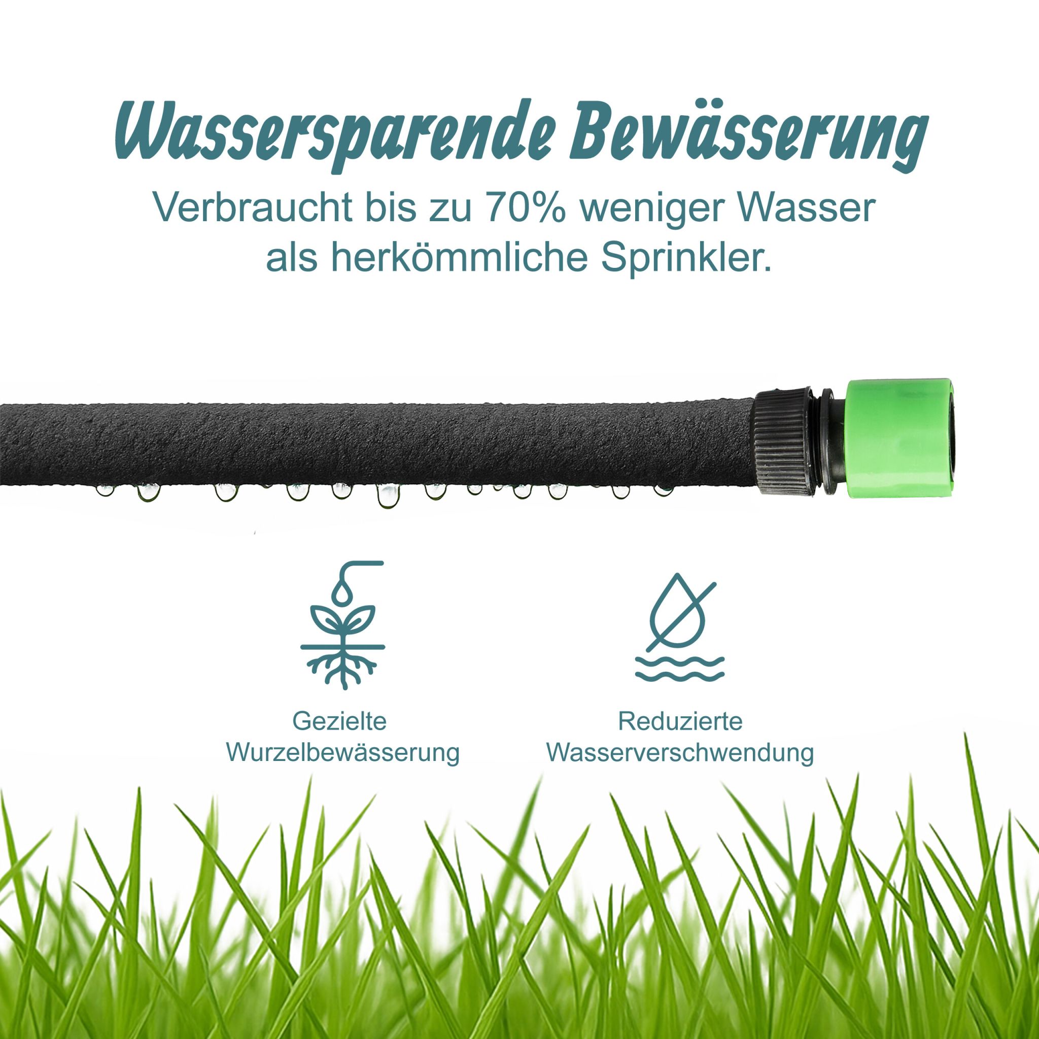 Anschlussfertiger Tropfschlauch Grün-Schwarz von Relaxdays