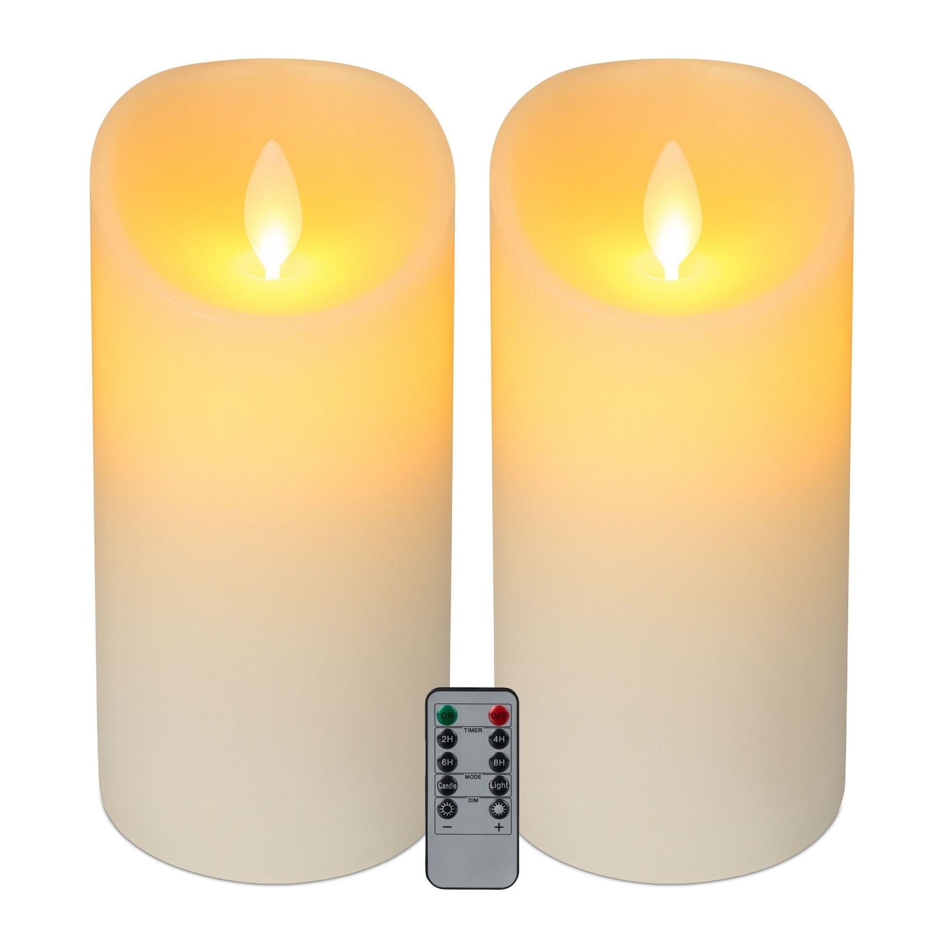 LED Kerzen mit Timer 2er-Set 24,5cm Weiss von Relaxdays