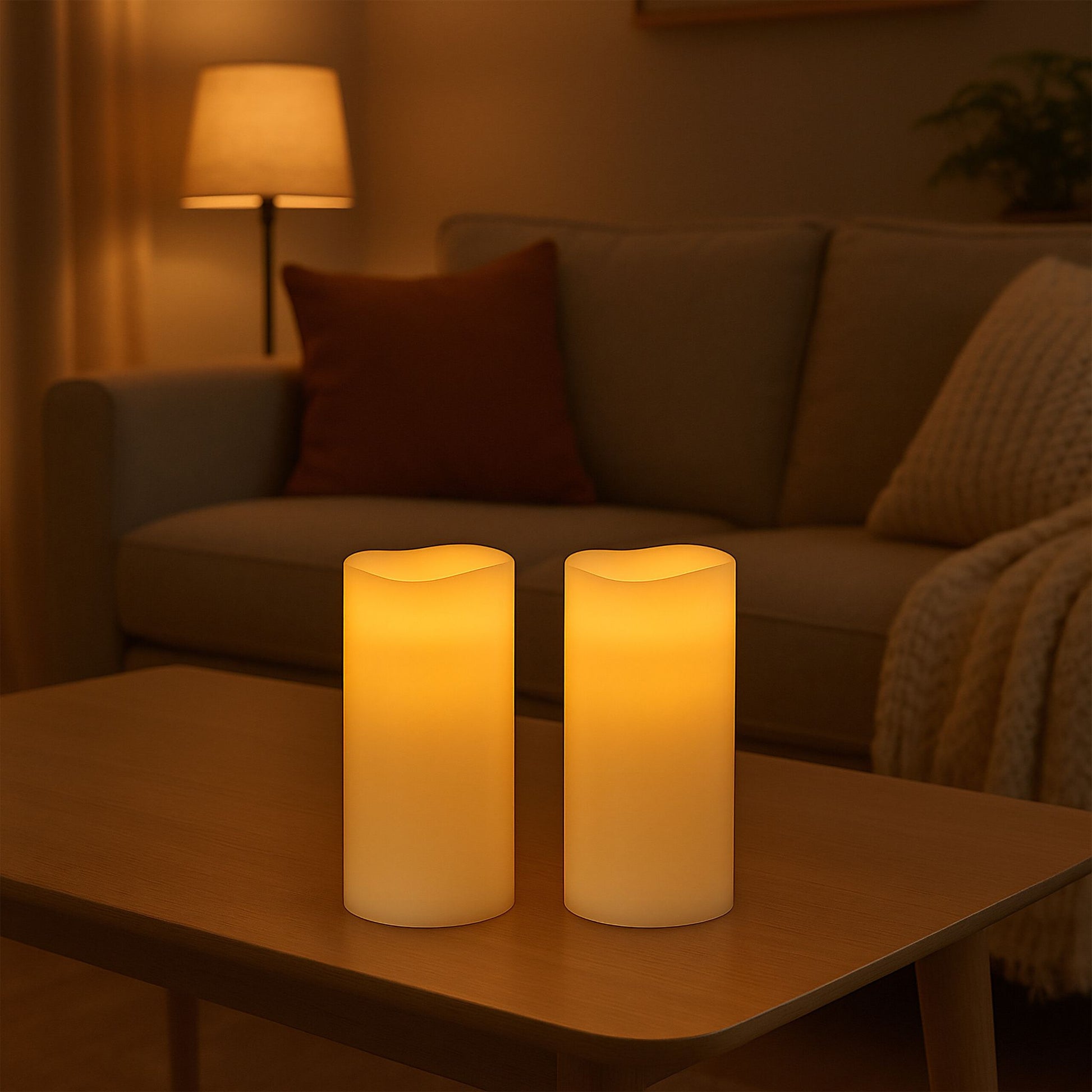 LED Kerzen mit Timer 2er-Set 24,5cm Weiss von Relaxdays