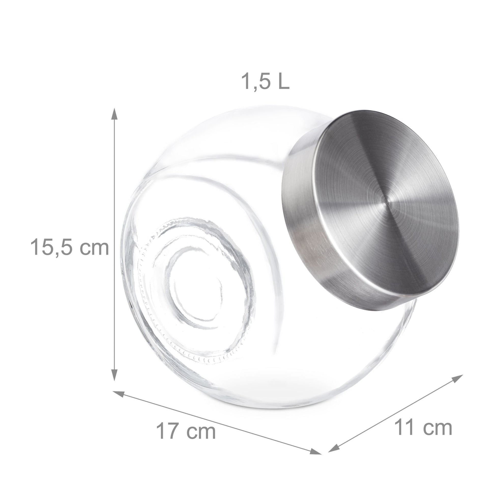 Bonbongläser 6er-Set 1,5L Silber-Transparent von Relaxdays