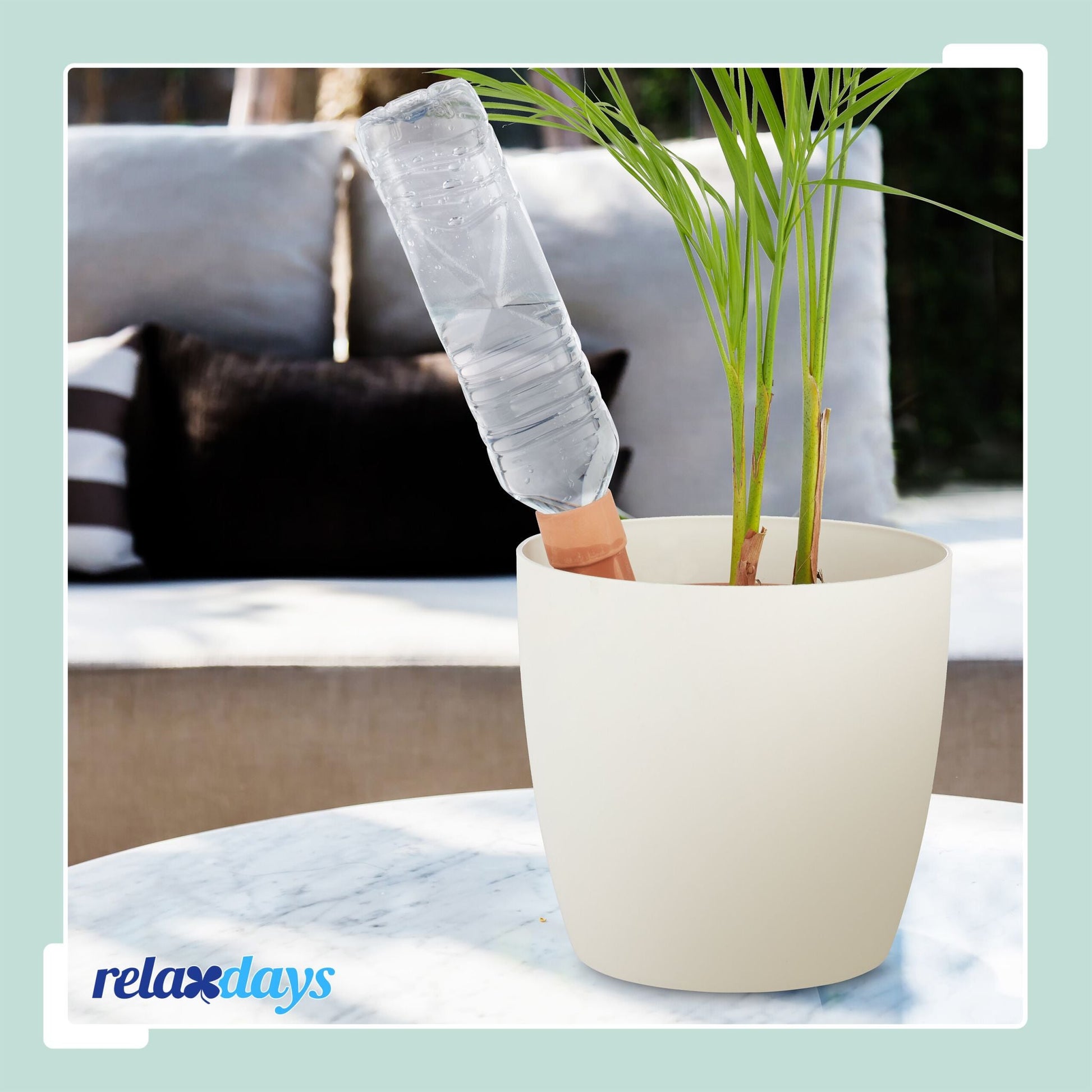 Tonkegel Bewässerung 4er Pack Hellbraun von Relaxdays