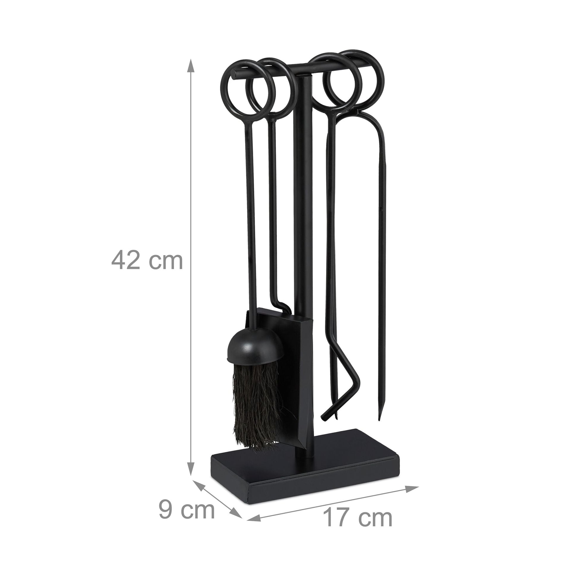 Kaminbesteck 5tlg. Schwarz von Relaxdays