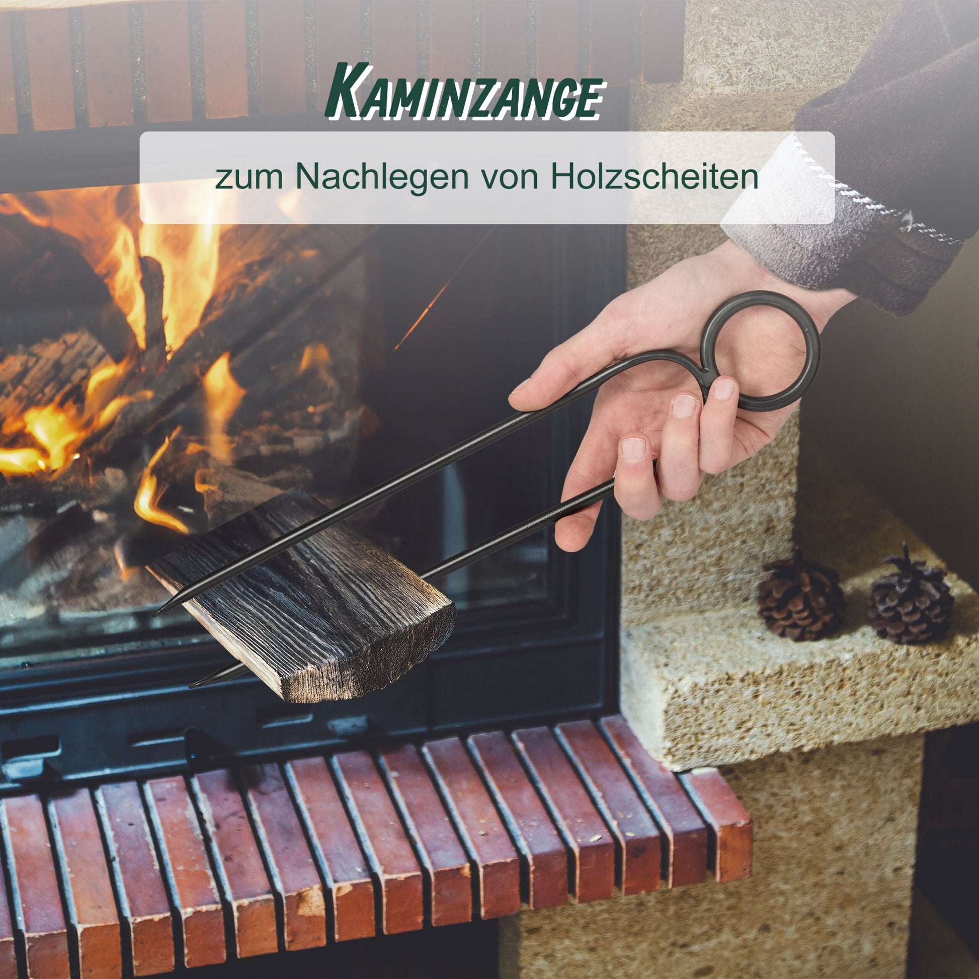 Kaminbesteck 5tlg. Schwarz von Relaxdays
