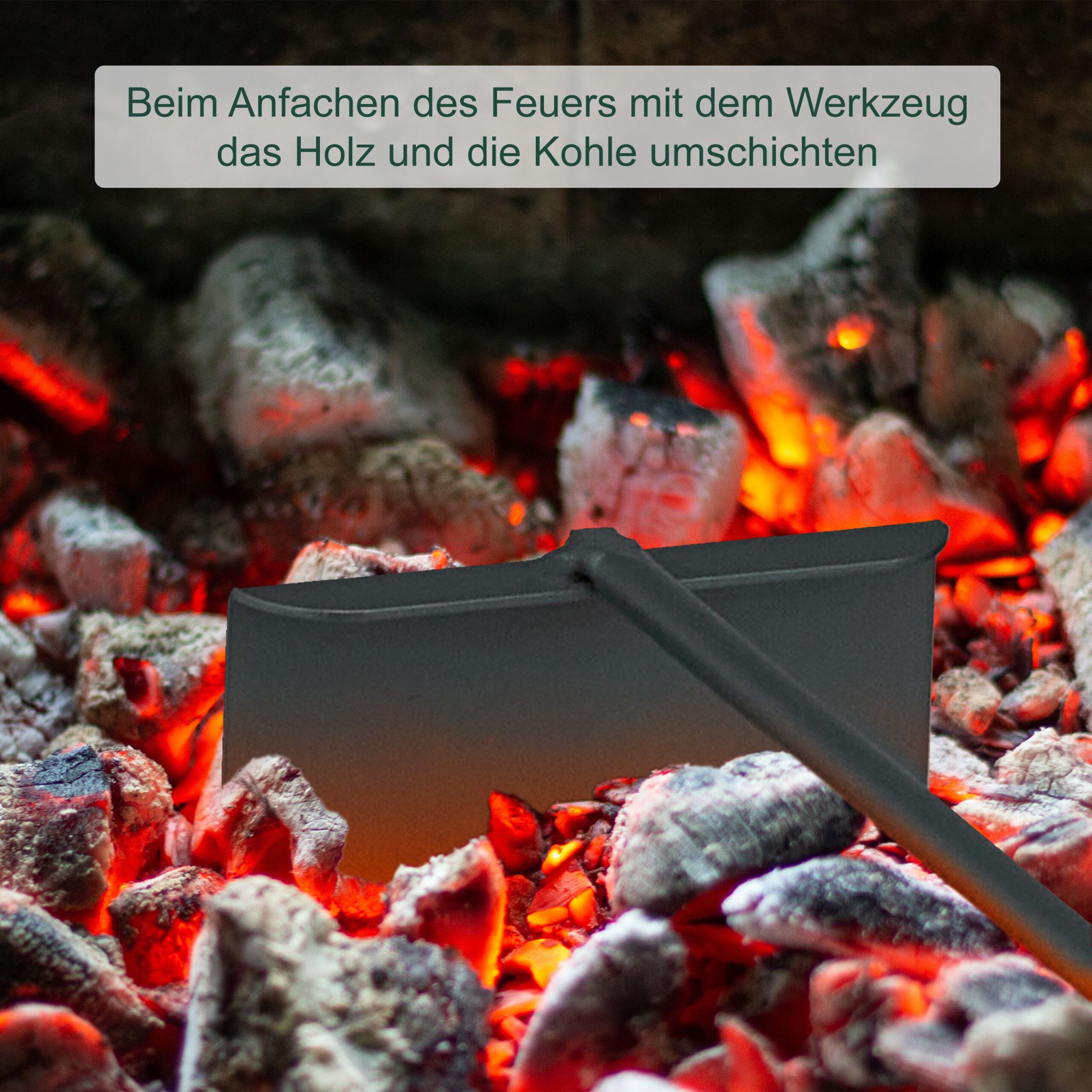 Aschekratzer mit Holzgriff Hellbraun-Schwarz von Relaxdays