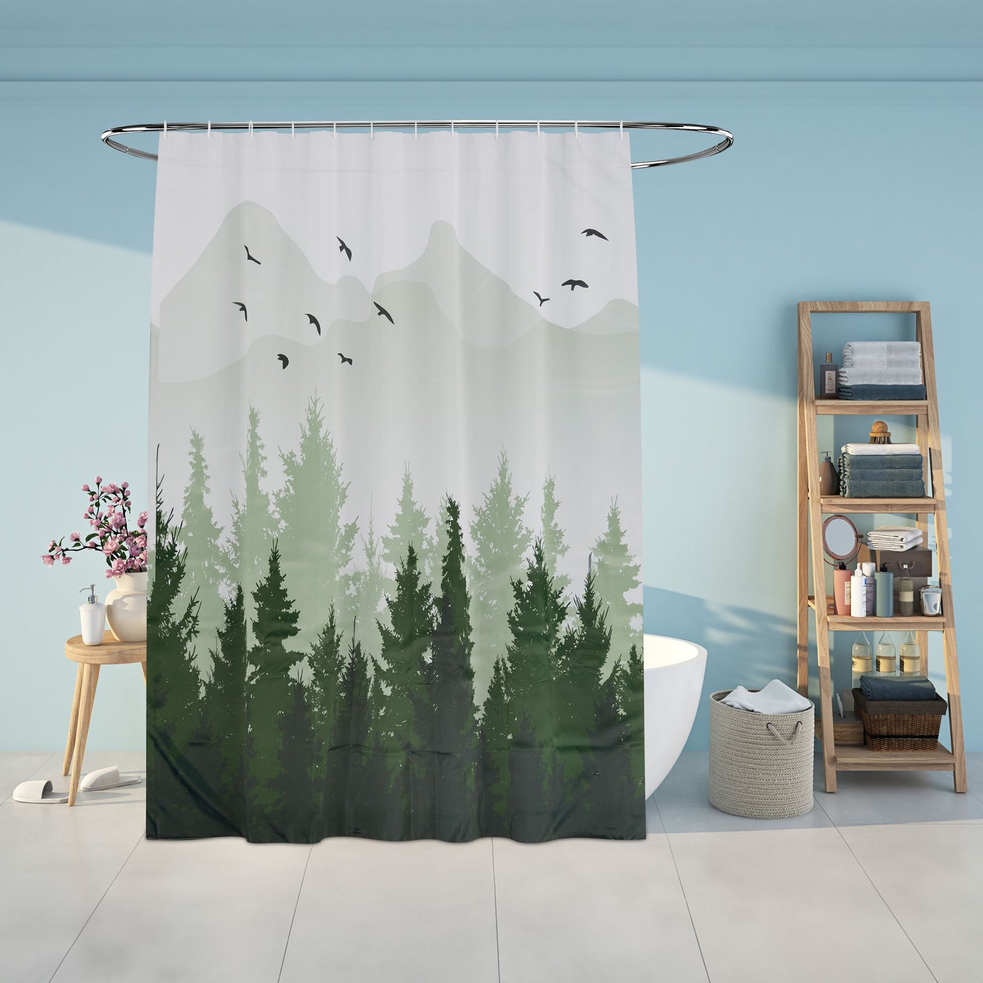 Duschvorhang 180x200cm Creme-Schwarz-Grau von guteszeug.ch