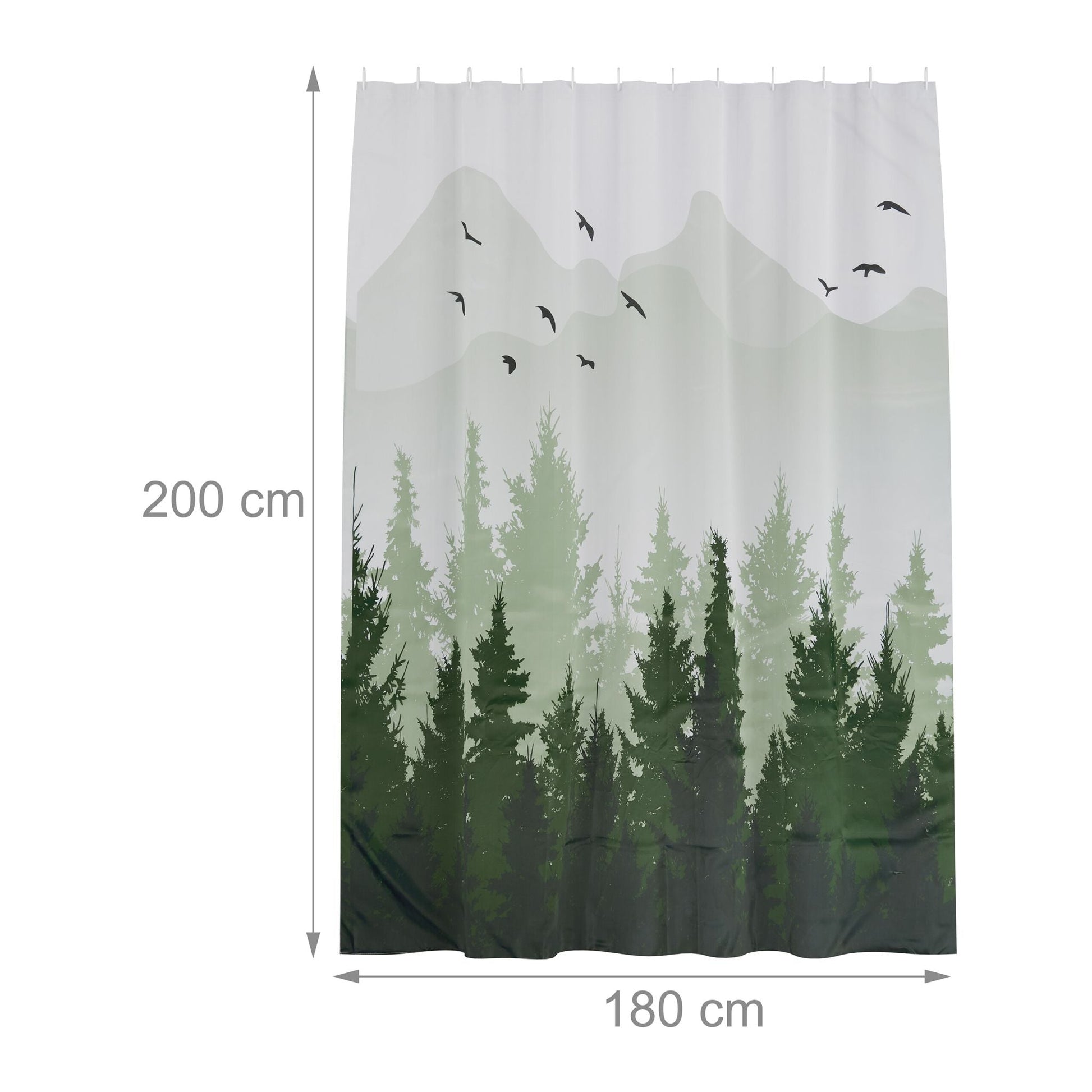 Duschvorhang 180x200cm Creme-Schwarz-Grau von guteszeug.ch