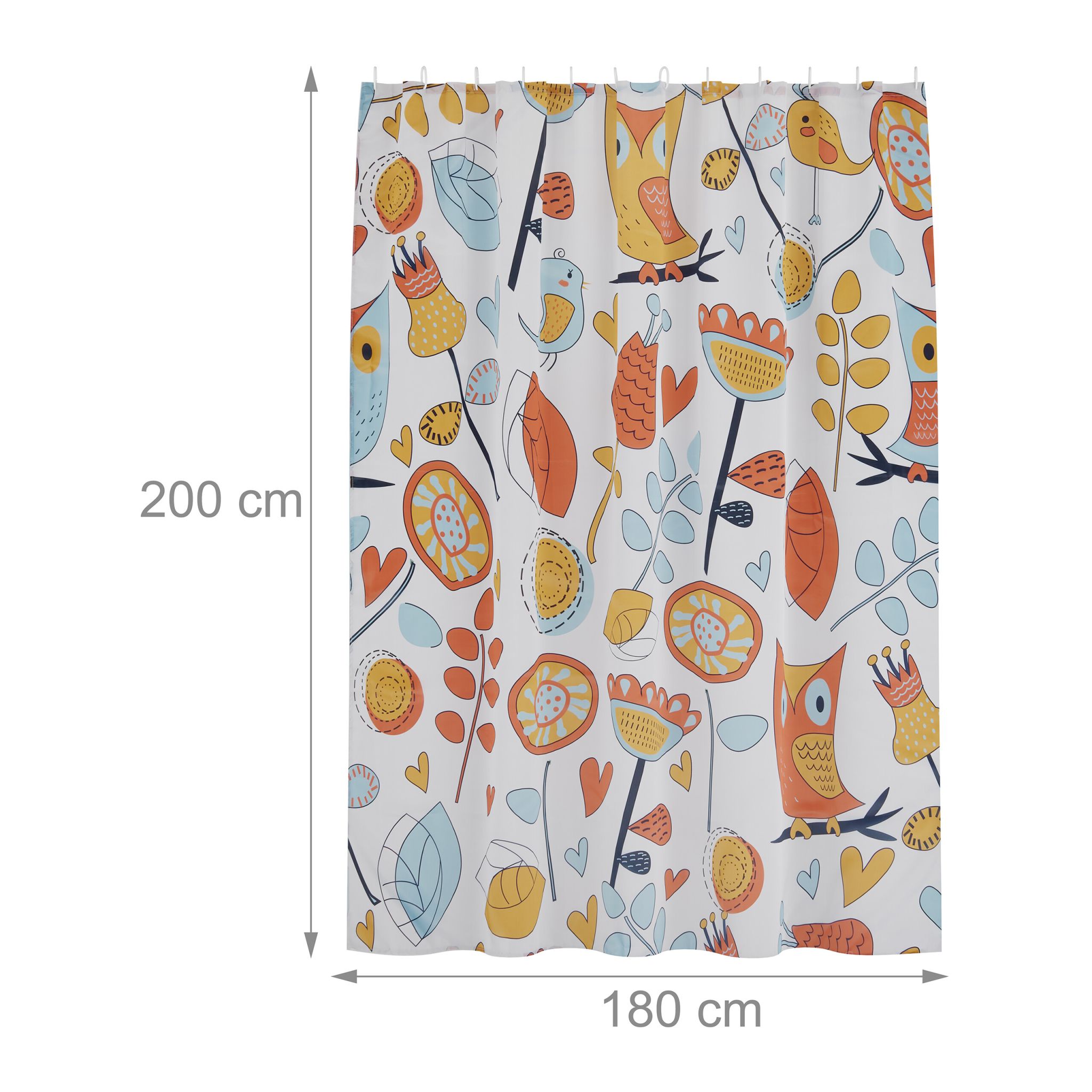 Duschvorhang 180x200cm Creme-Orange-Türkis von guteszeug.ch