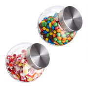 Bonbongläser 2er-Set 1,5L Silber-Transparent von Relaxdays