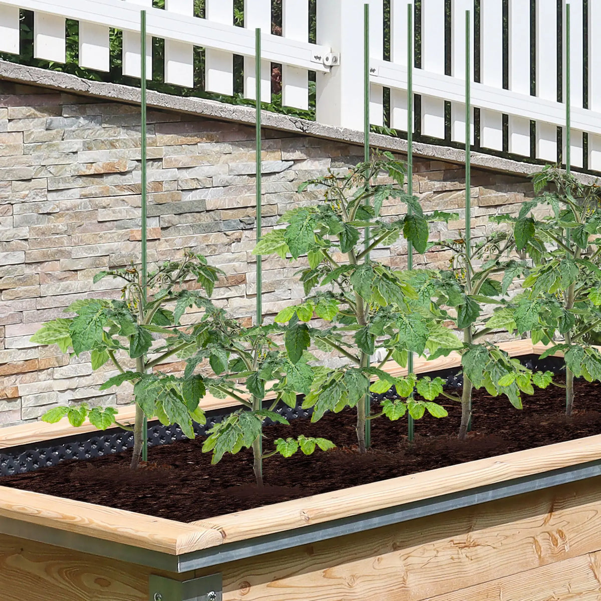 Pflanzstäbe 100cm 10er-Set Dunkelgrün von Relaxdays