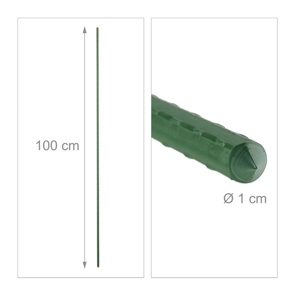 Pflanzstäbe 100cm 10er-Set Dunkelgrün von Relaxdays