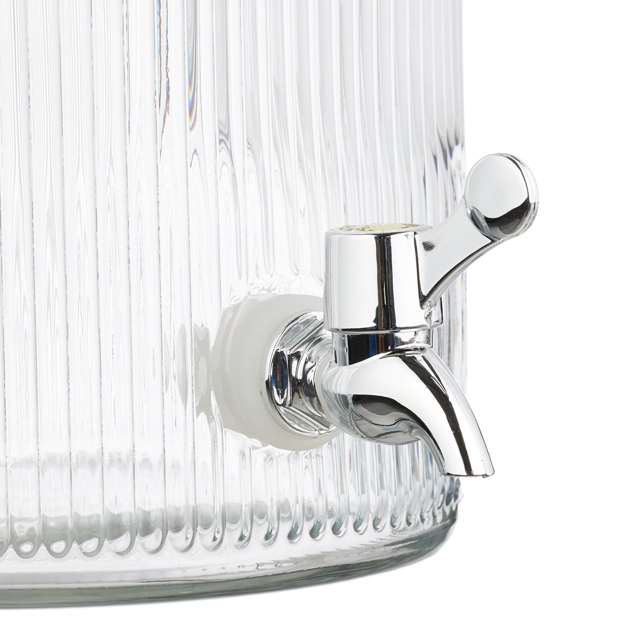 Getränkespender geriffeltes Design Silber-Transparent von Relaxdays