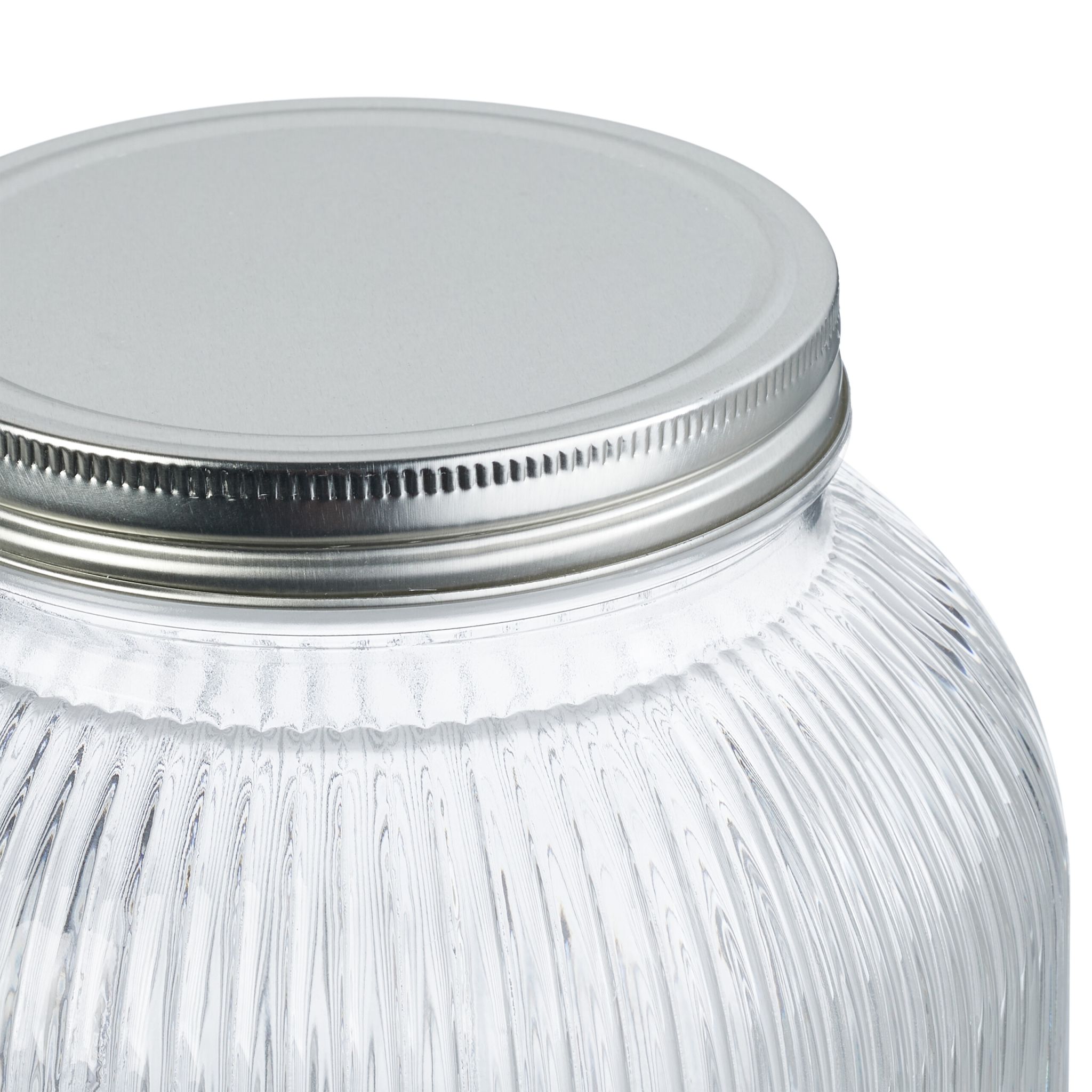 Getränkespender geriffeltes Design Silber-Transparent von Relaxdays