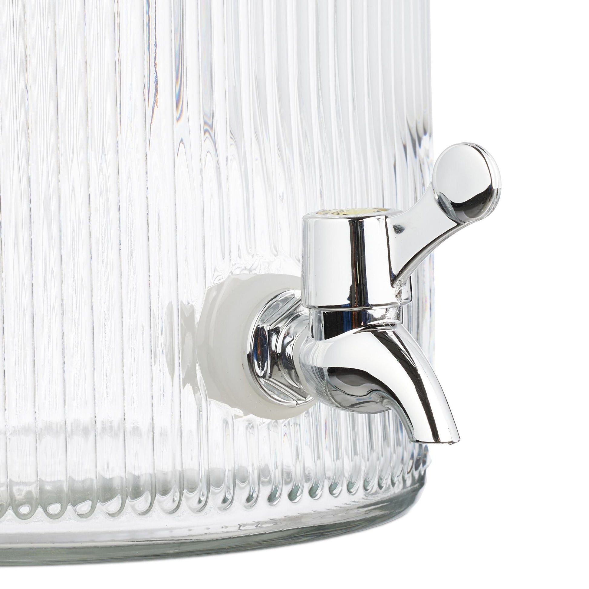 Getränkespender geriffeltes Design Silber-Transparent von Relaxdays
