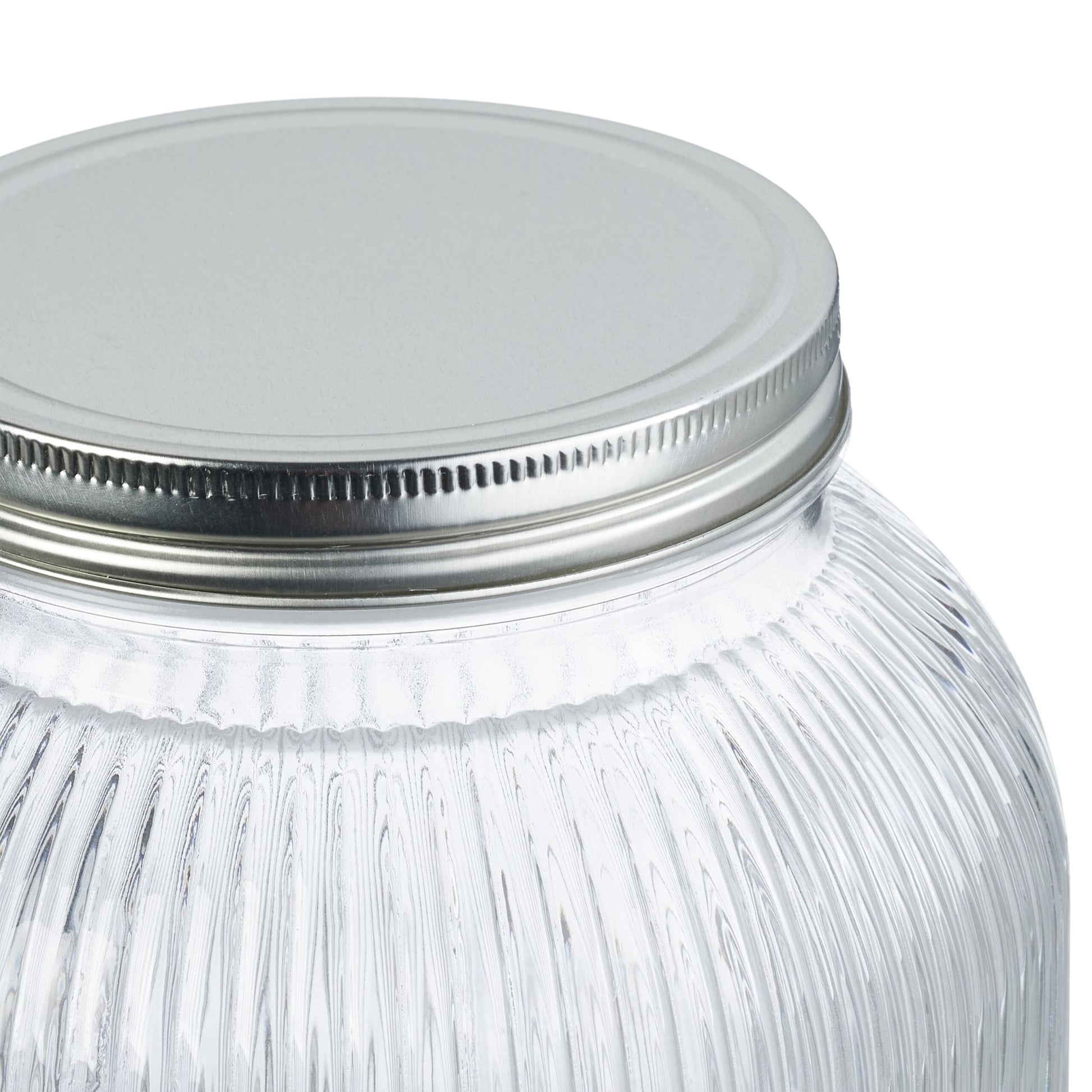 Getränkespender geriffeltes Design Silber-Transparent von Relaxdays
