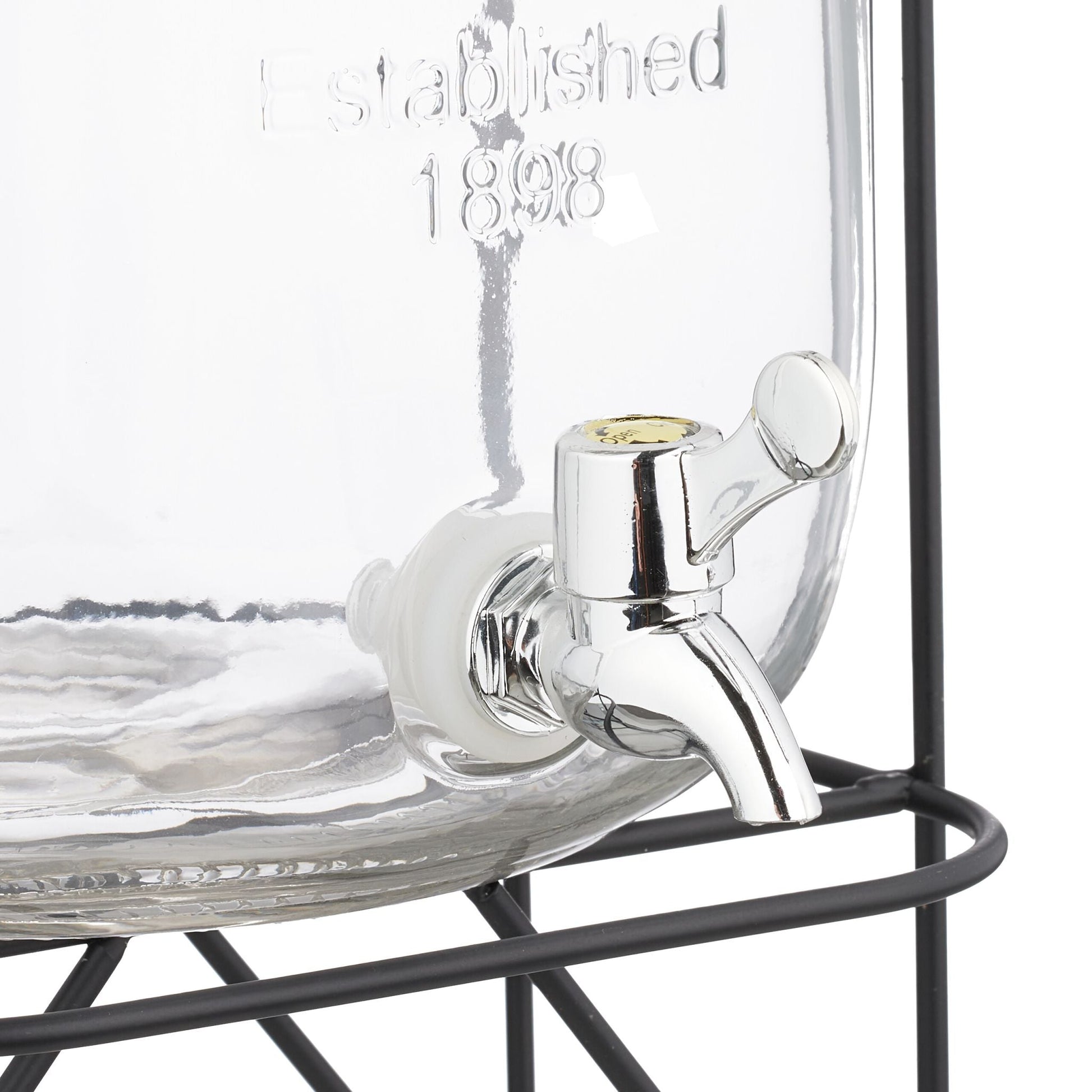 Getränkespender 8L Schwarz-Silber-Transparent von Relaxdays