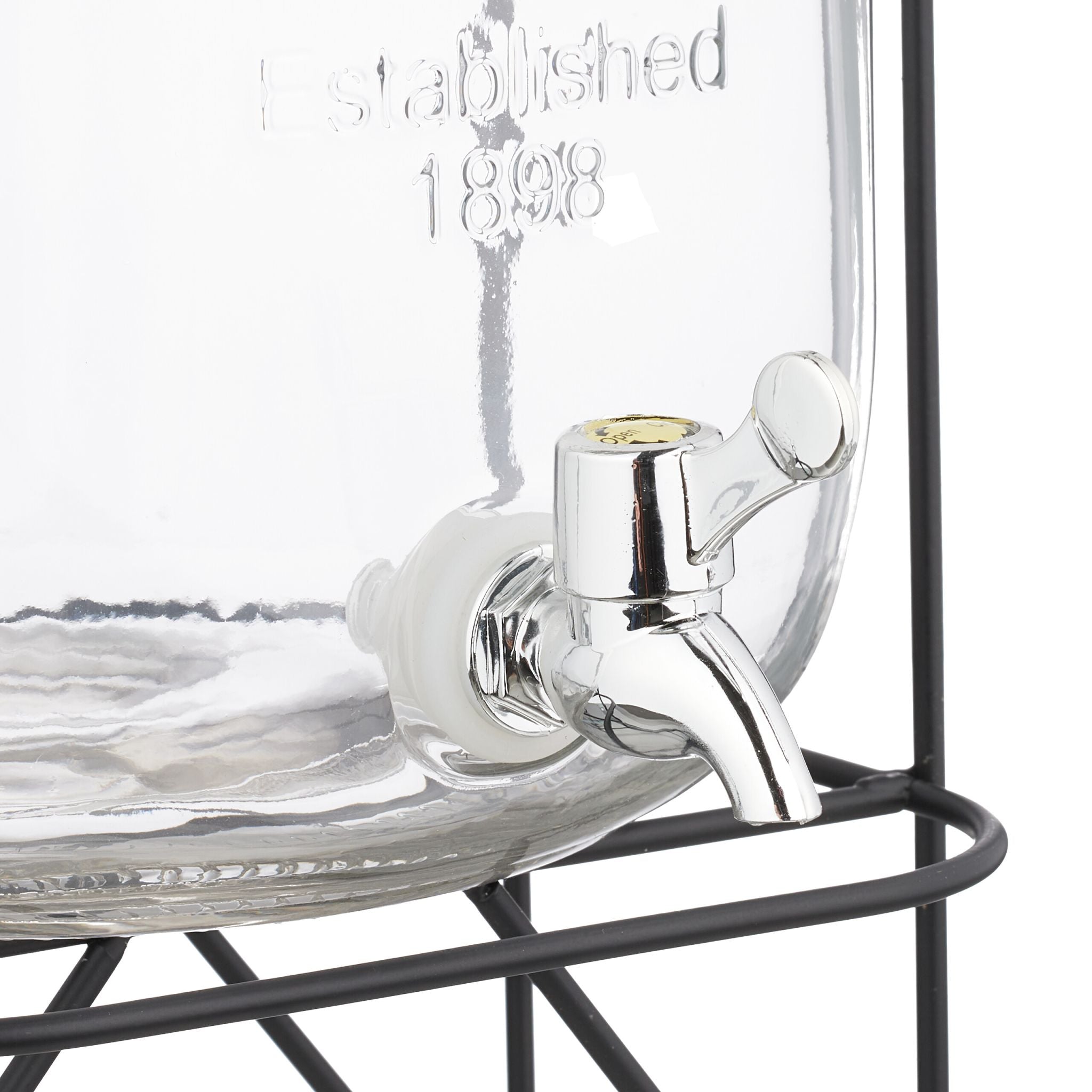 Getränkespender 8L Schwarz-Silber-Transparent von Relaxdays