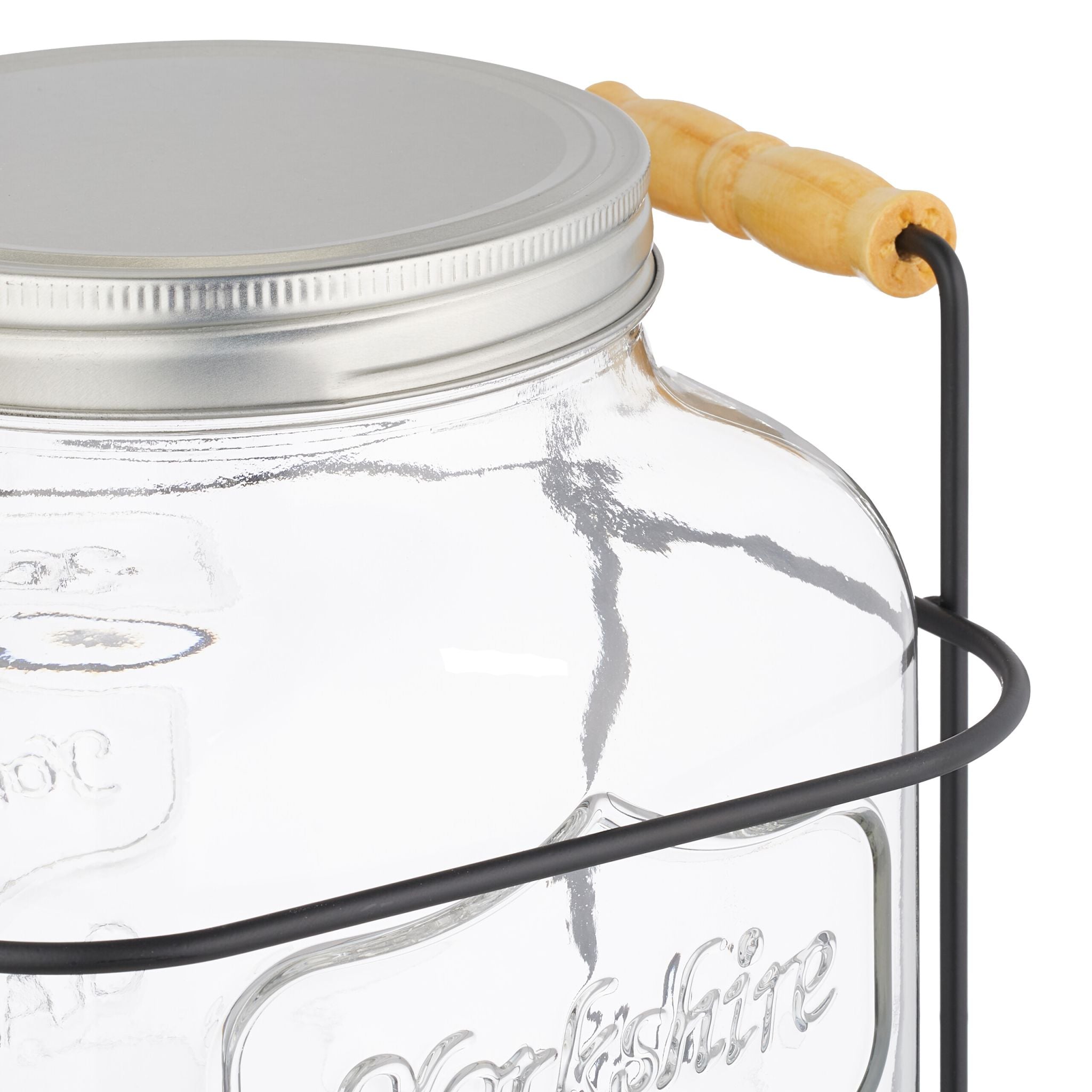 Getränkespender 8L Schwarz-Silber-Transparent von Relaxdays