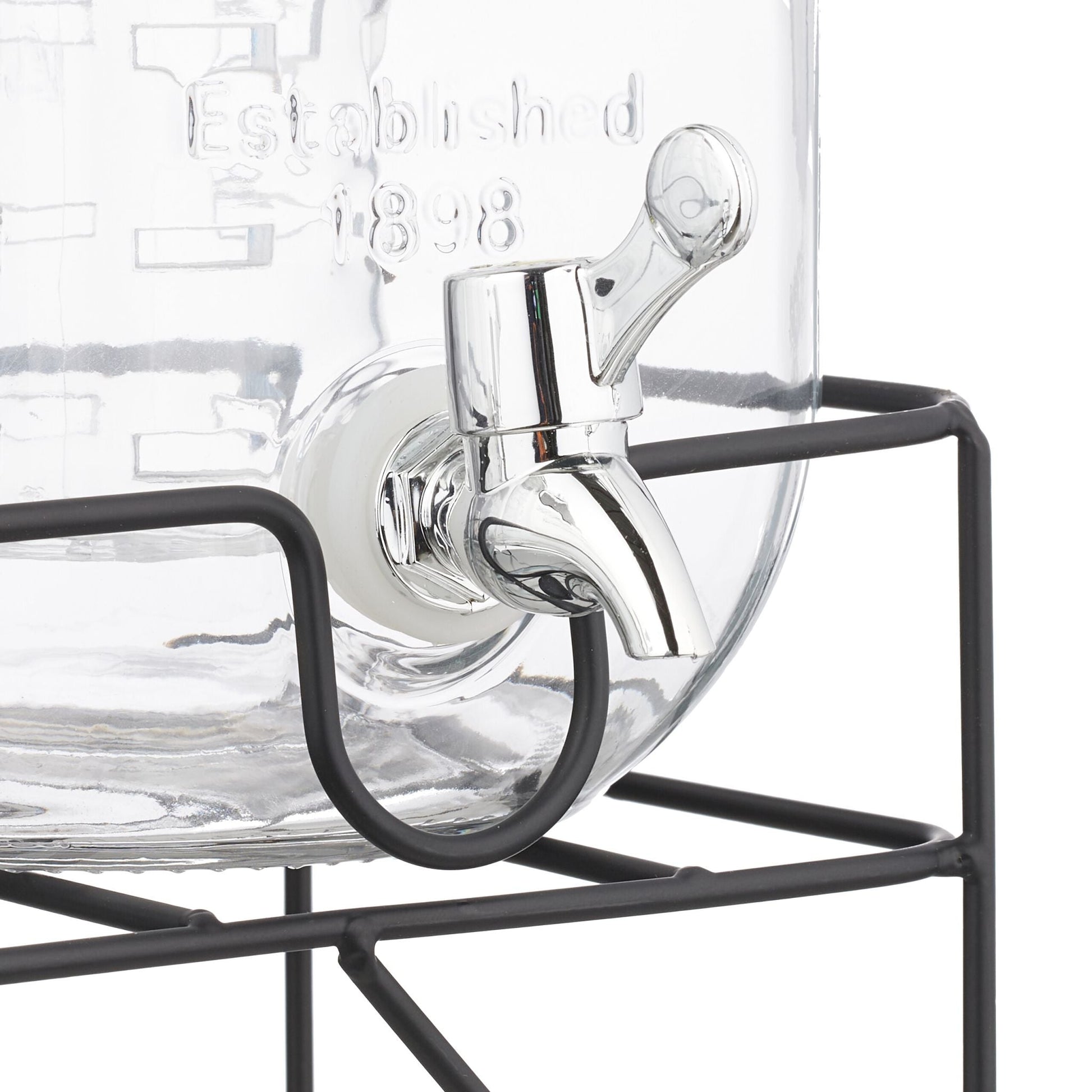 Getränkespender 4L mit Ständer 2er-Set Schwarz-Silber-Transparent von Relaxdays
