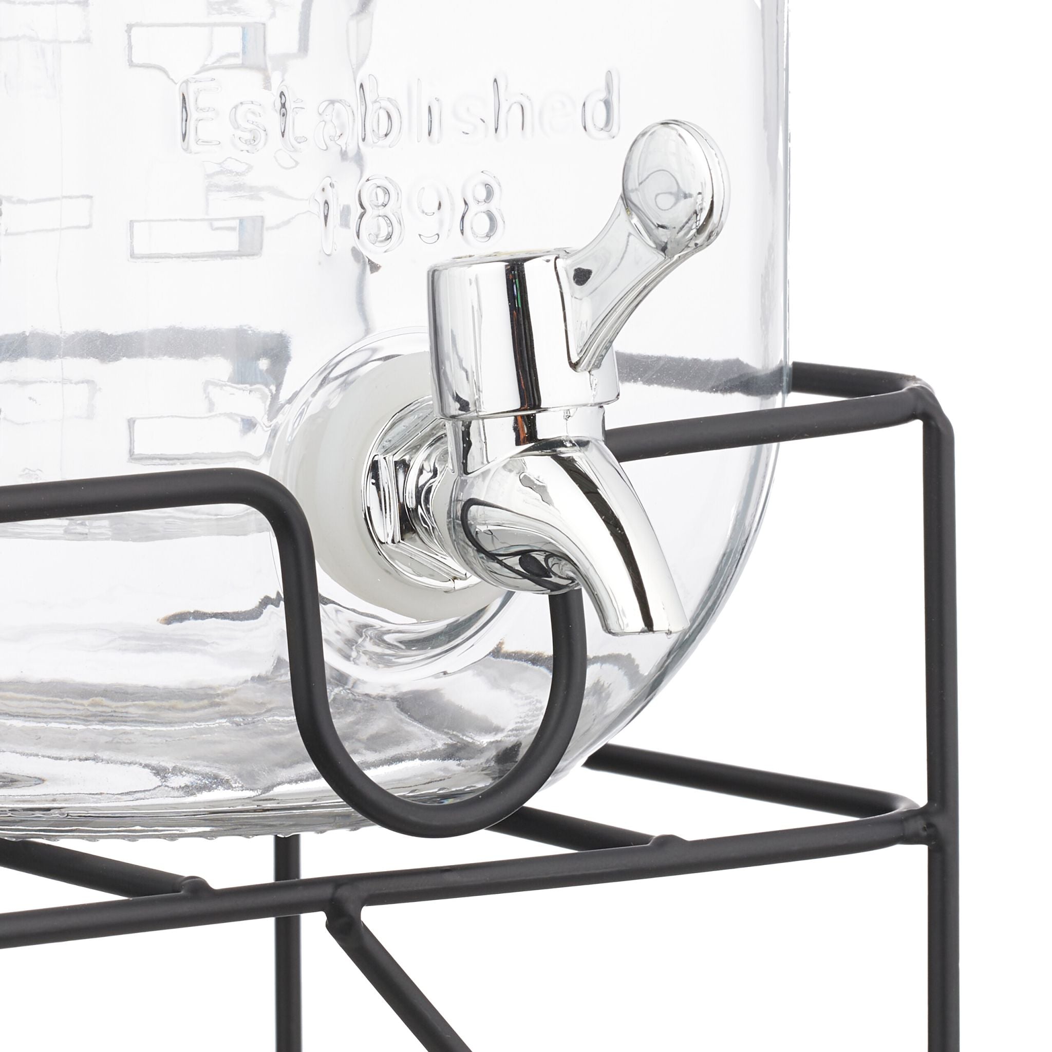 Getränkespender 4L mit Ständer 2er-Set Schwarz-Silber-Transparent von Relaxdays