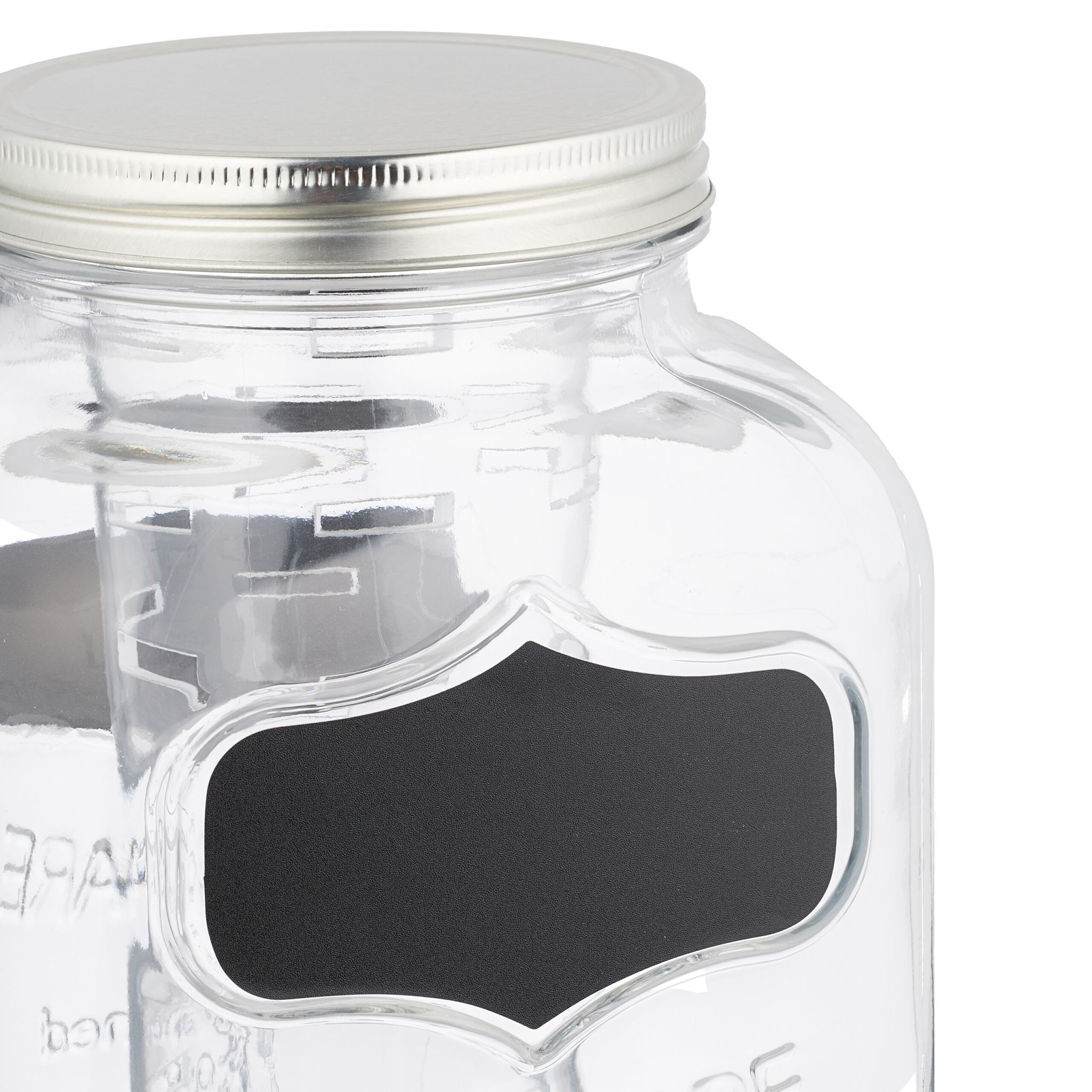 Getränkespender 4L mit Ständer 2er-Set Schwarz-Silber-Transparent von Relaxdays