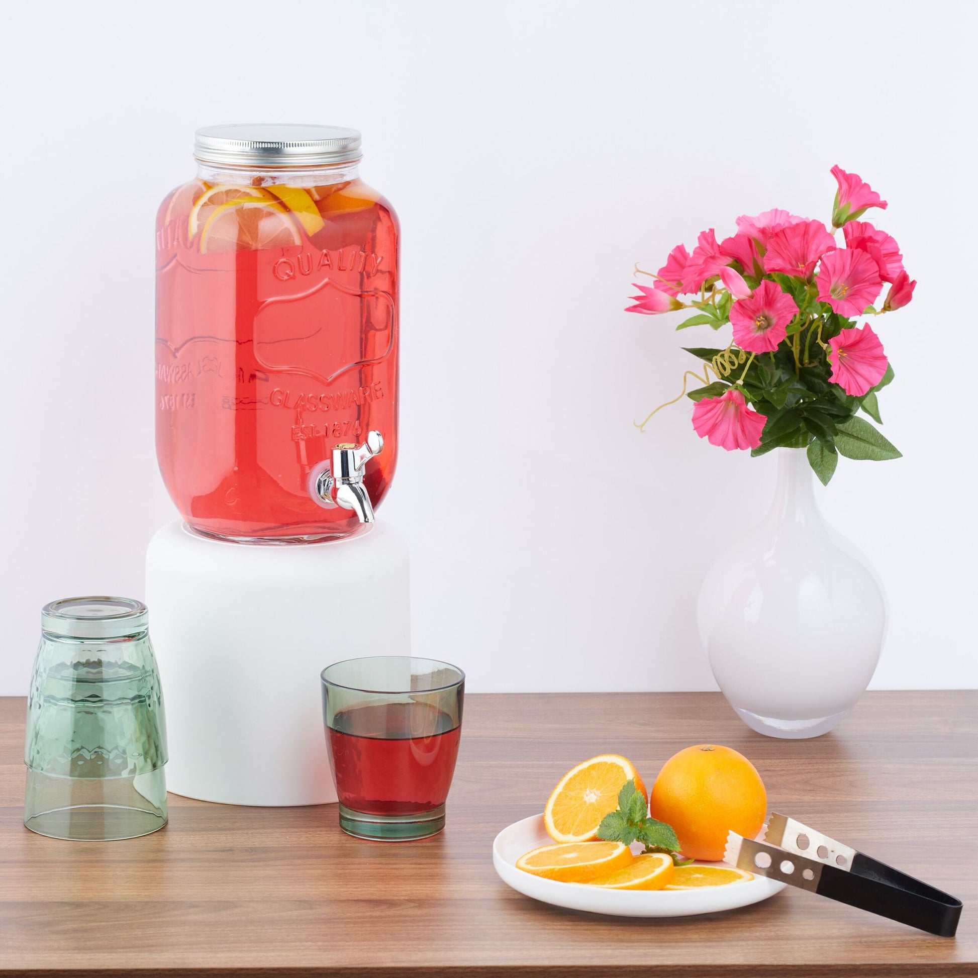 Getränkespender 3,5L 2er-Set Silber-Transparent von Relaxdays