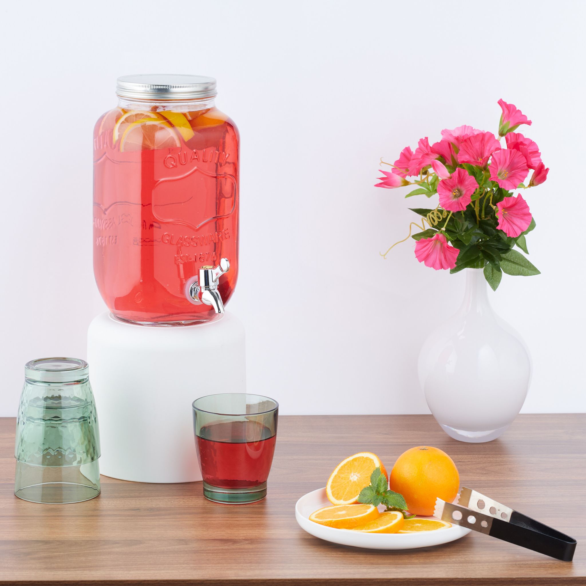 Getränkespender 3,5L 2er-Set Silber-Transparent von guteszeug.ch