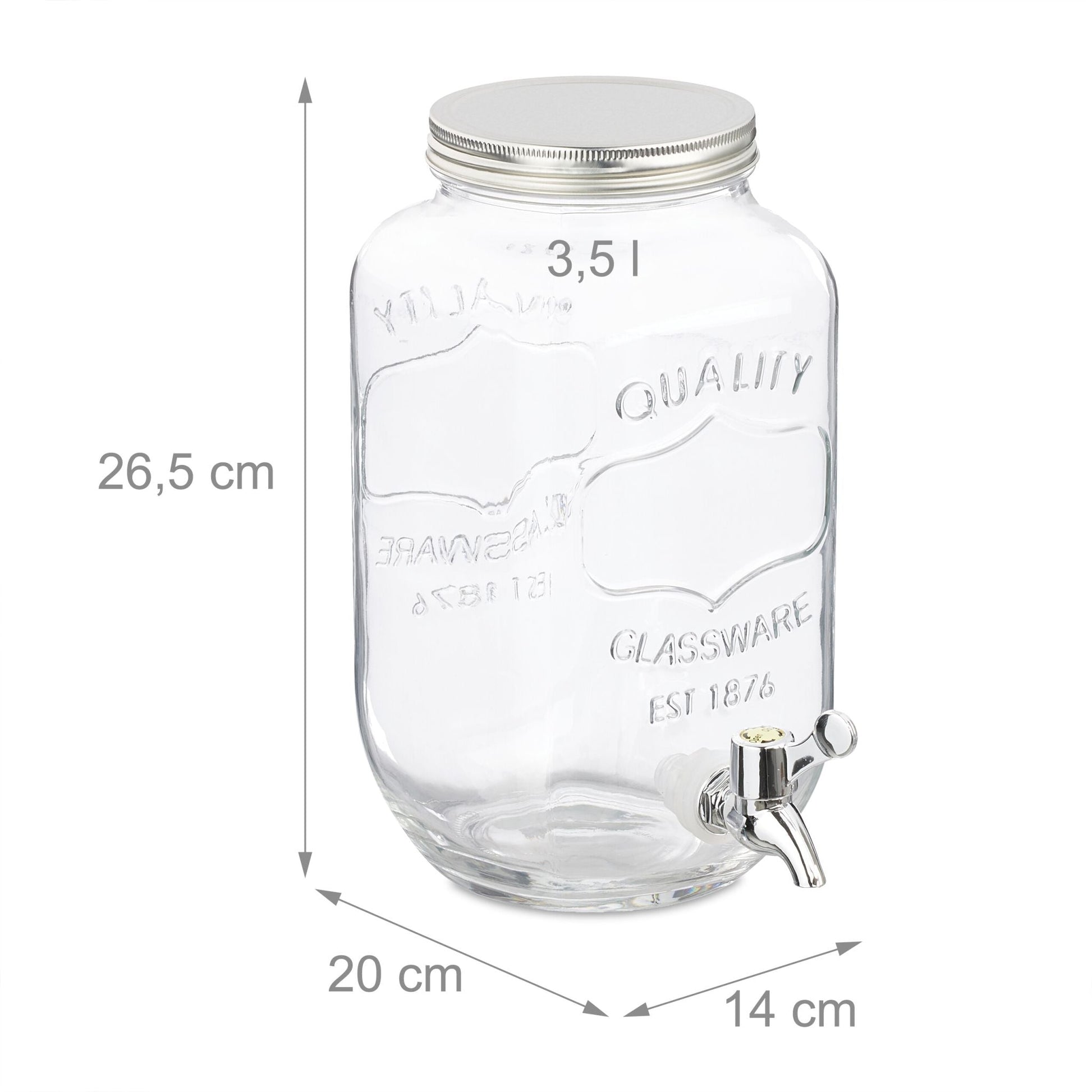 Getränkespender 3,5L 2er-Set Silber-Transparent von Relaxdays
