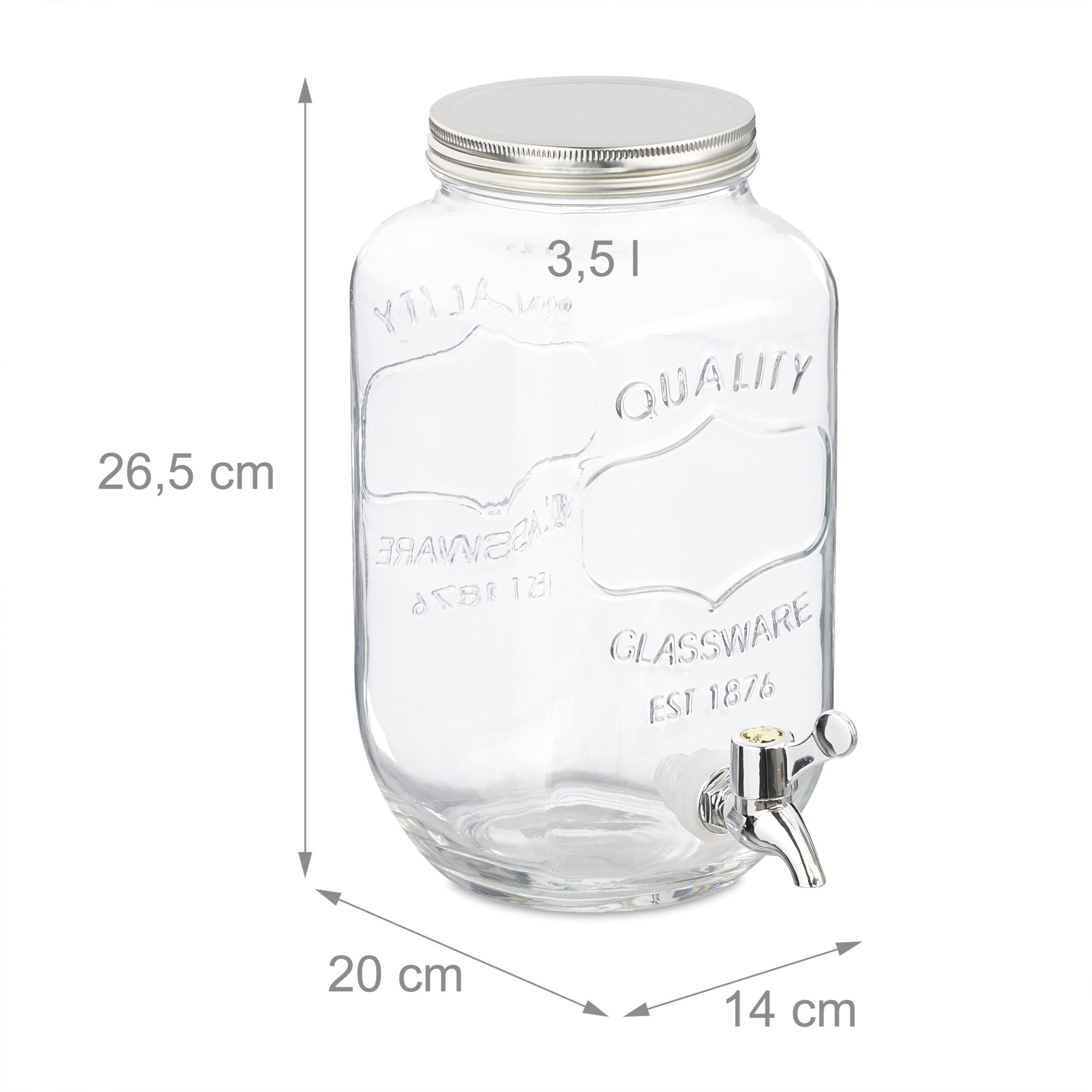 Getränkespender 3,5L 2er-Set Silber-Transparent von Relaxdays