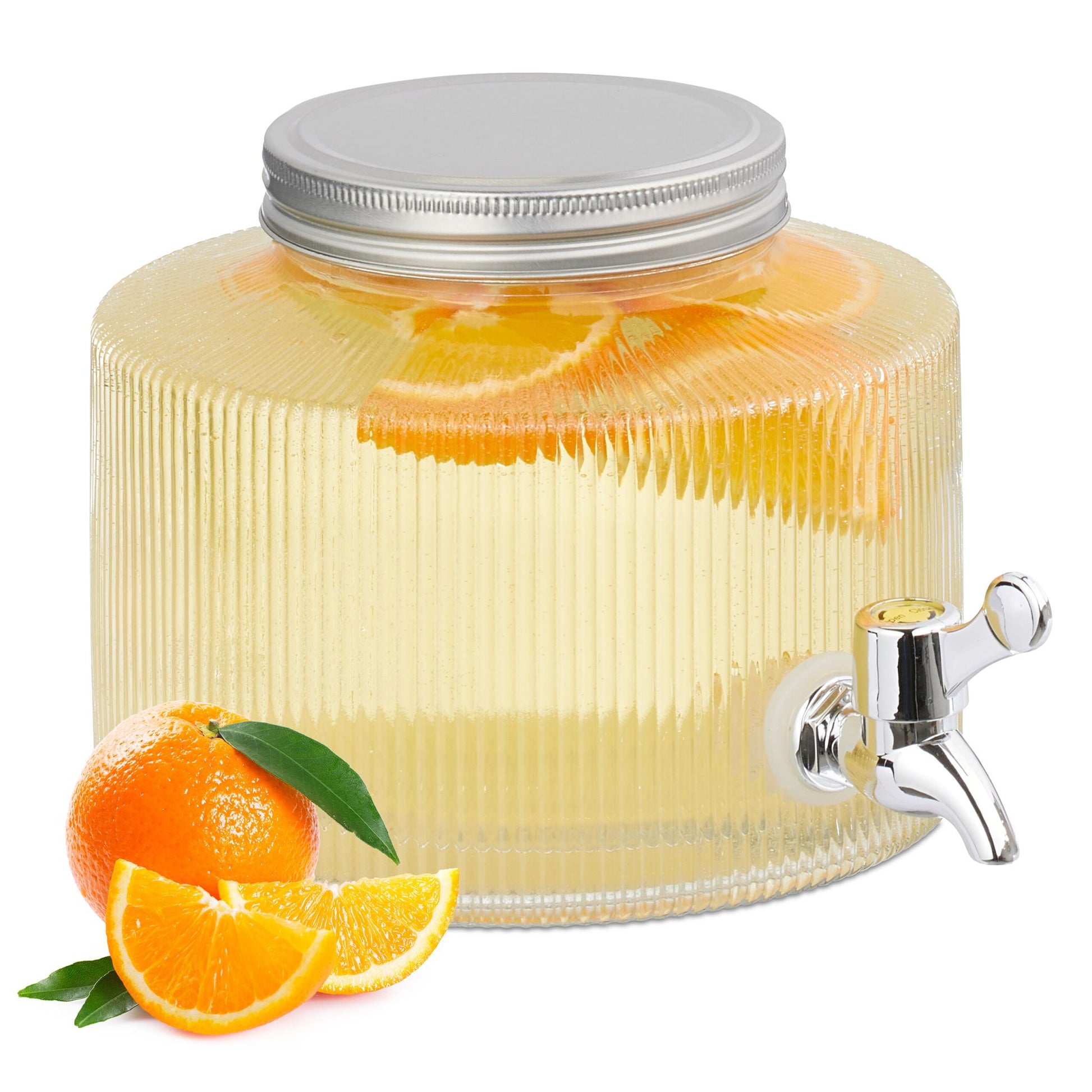 Dekorativer Getränkespender 2,8L Silber-Transparent von Relaxdays