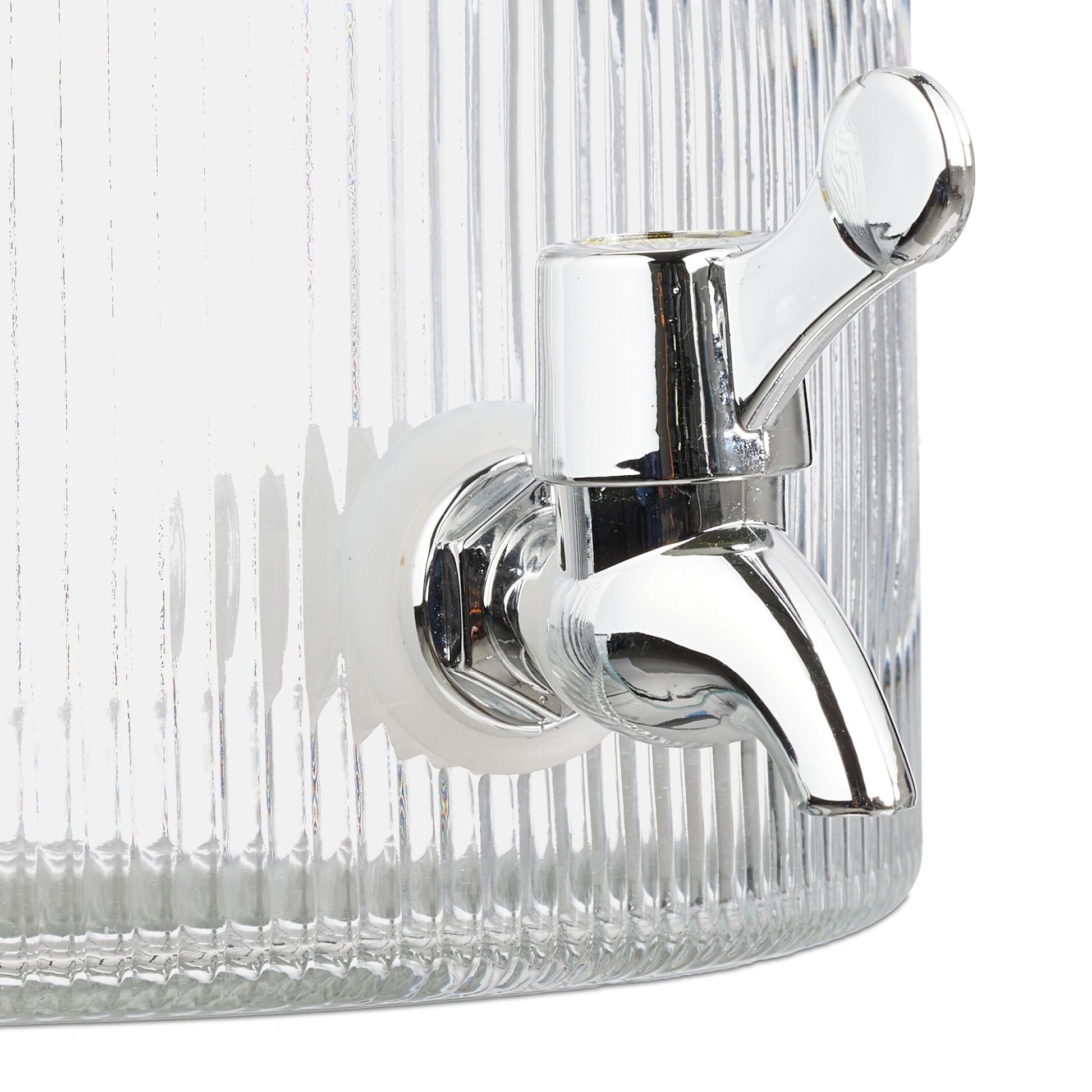 Dekorativer Getränkespender 2,8L Silber-Transparent von Relaxdays