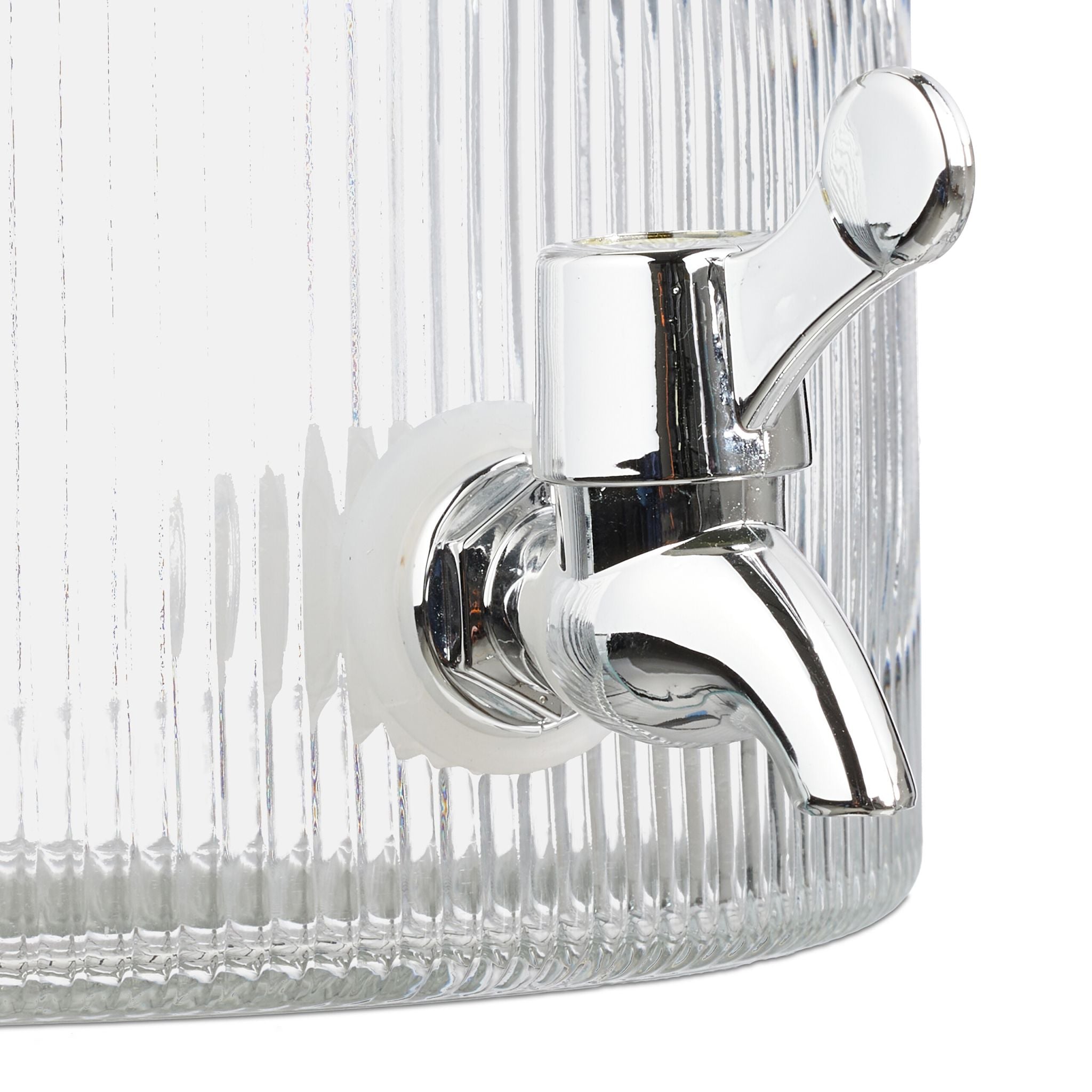 Dekorativer Getränkespender 2,8L Silber-Transparent von Relaxdays