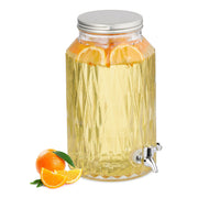 Getränkespender 5L Rauten-Design Silber-Transparent von Relaxdays