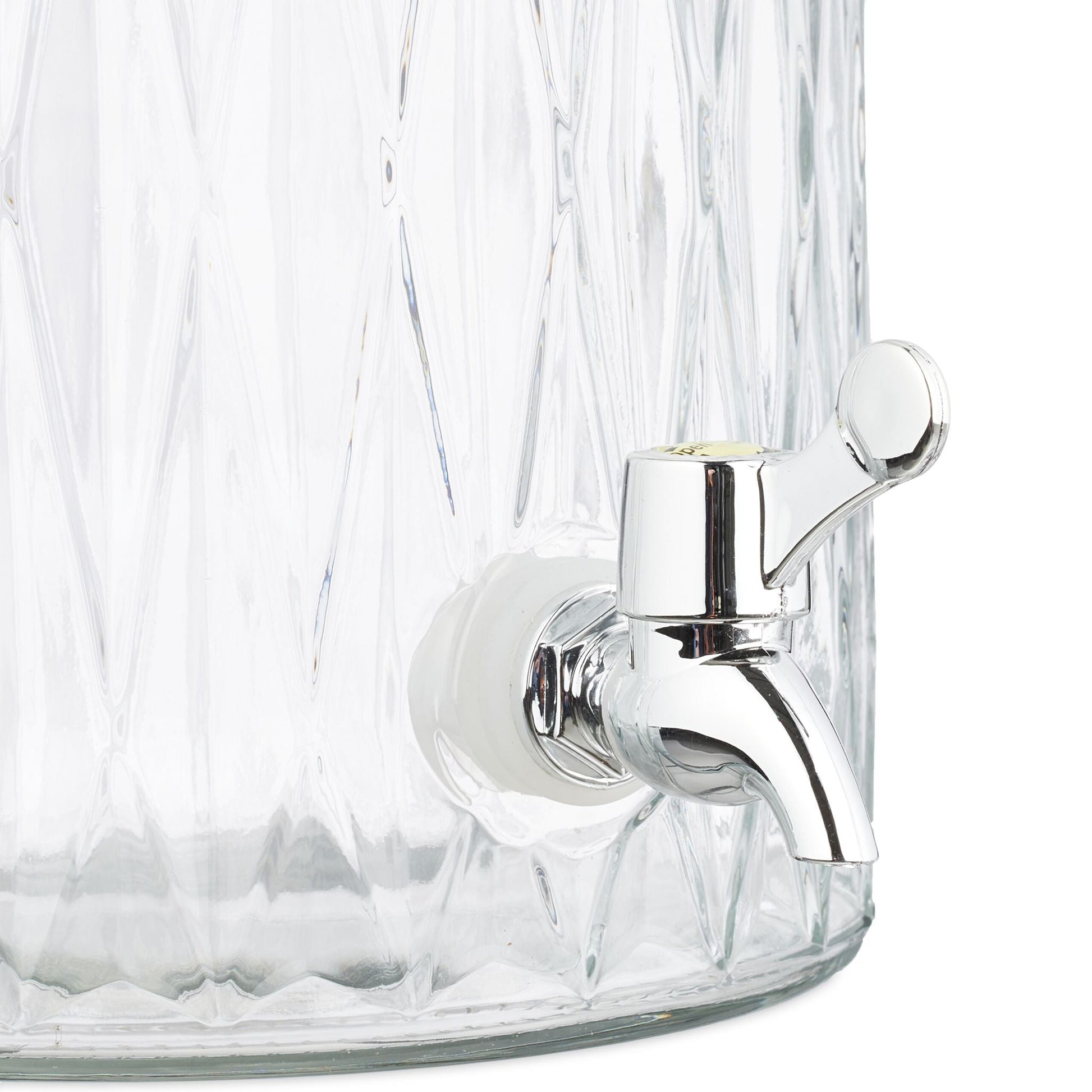 Getränkespender 5L Rauten-Design Silber-Transparent von Relaxdays