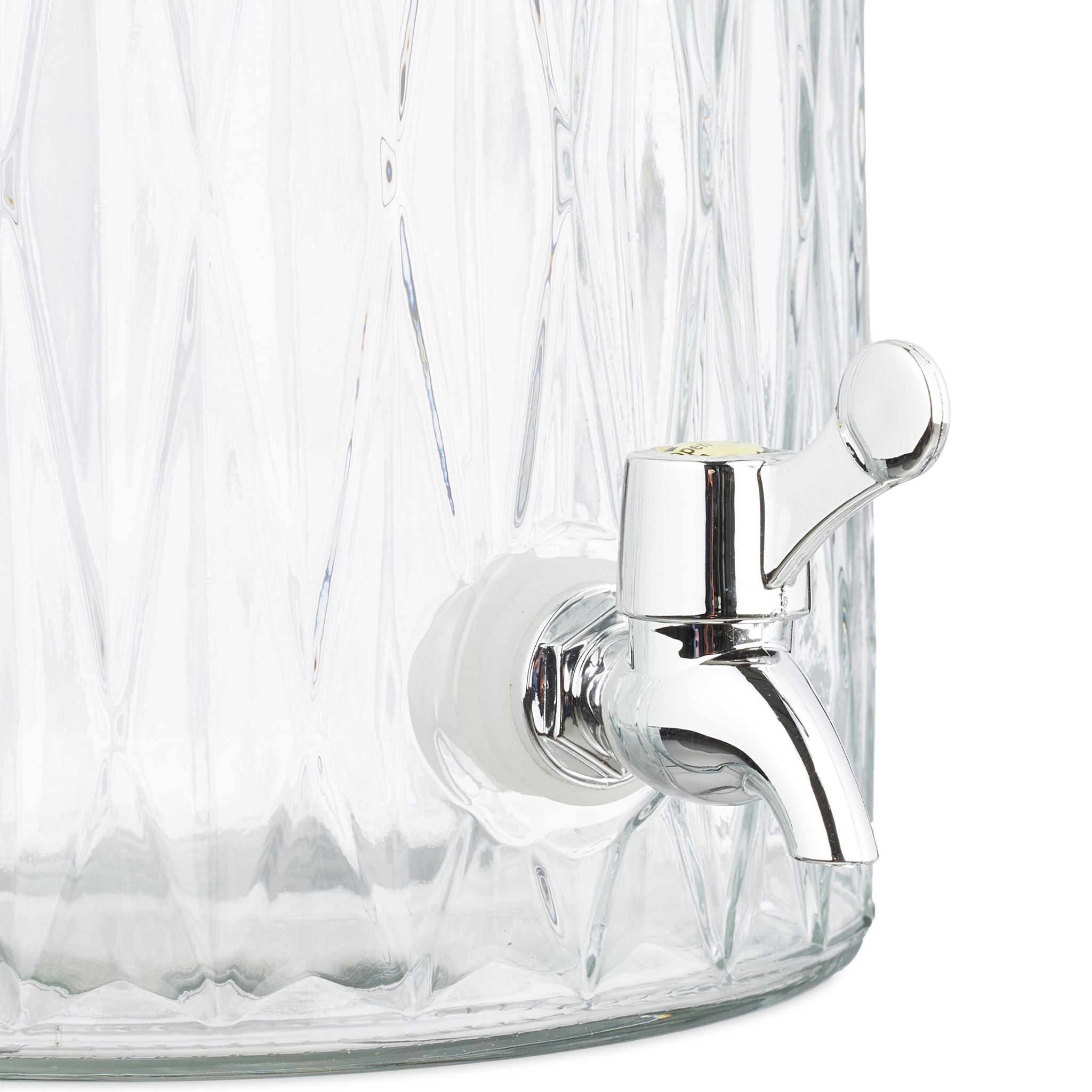 Getränkespender 5L Rauten-Design Silber-Transparent von Relaxdays